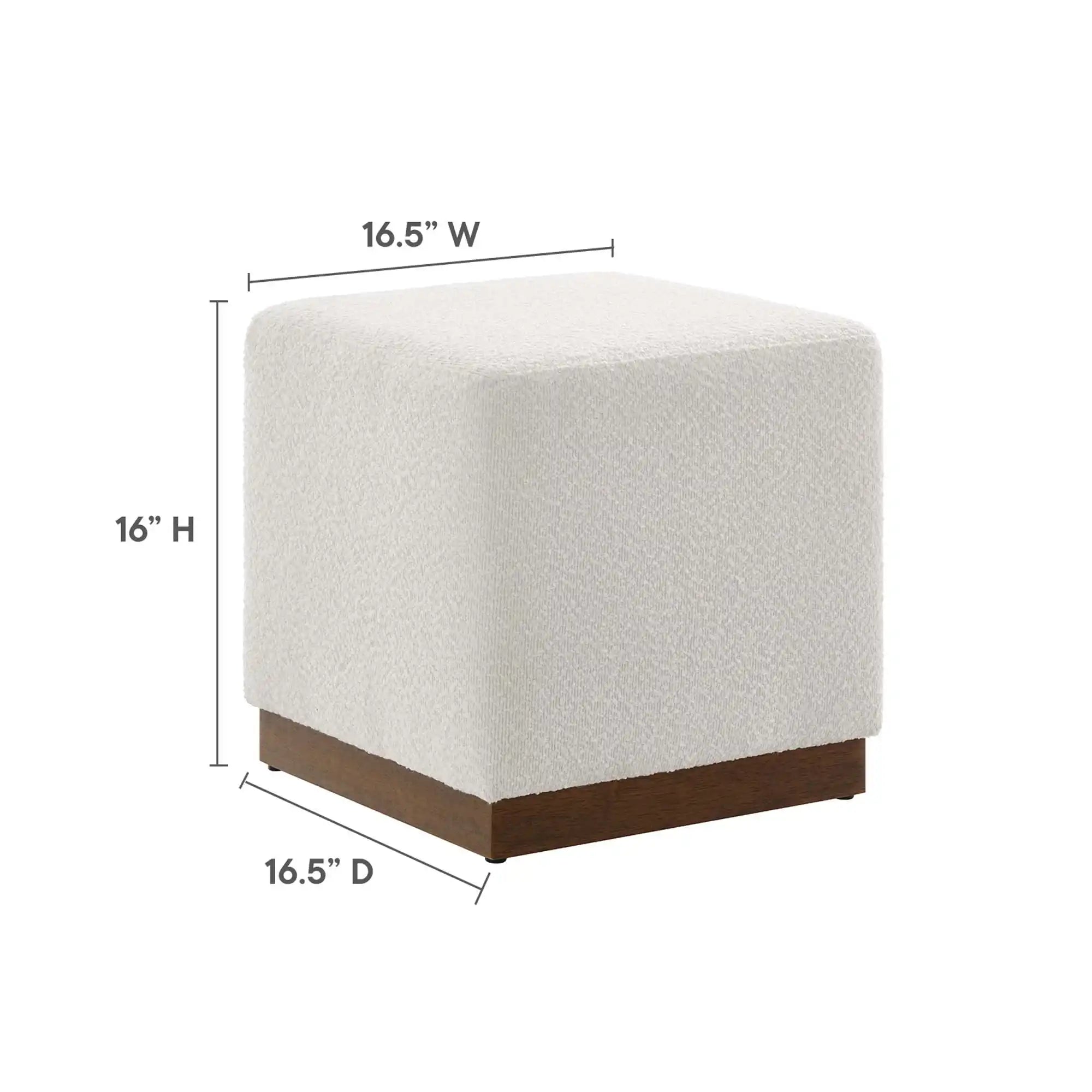 Tilden 17" Square Boucle Upholstered Ottoman by Modway - Best Buy Furniture