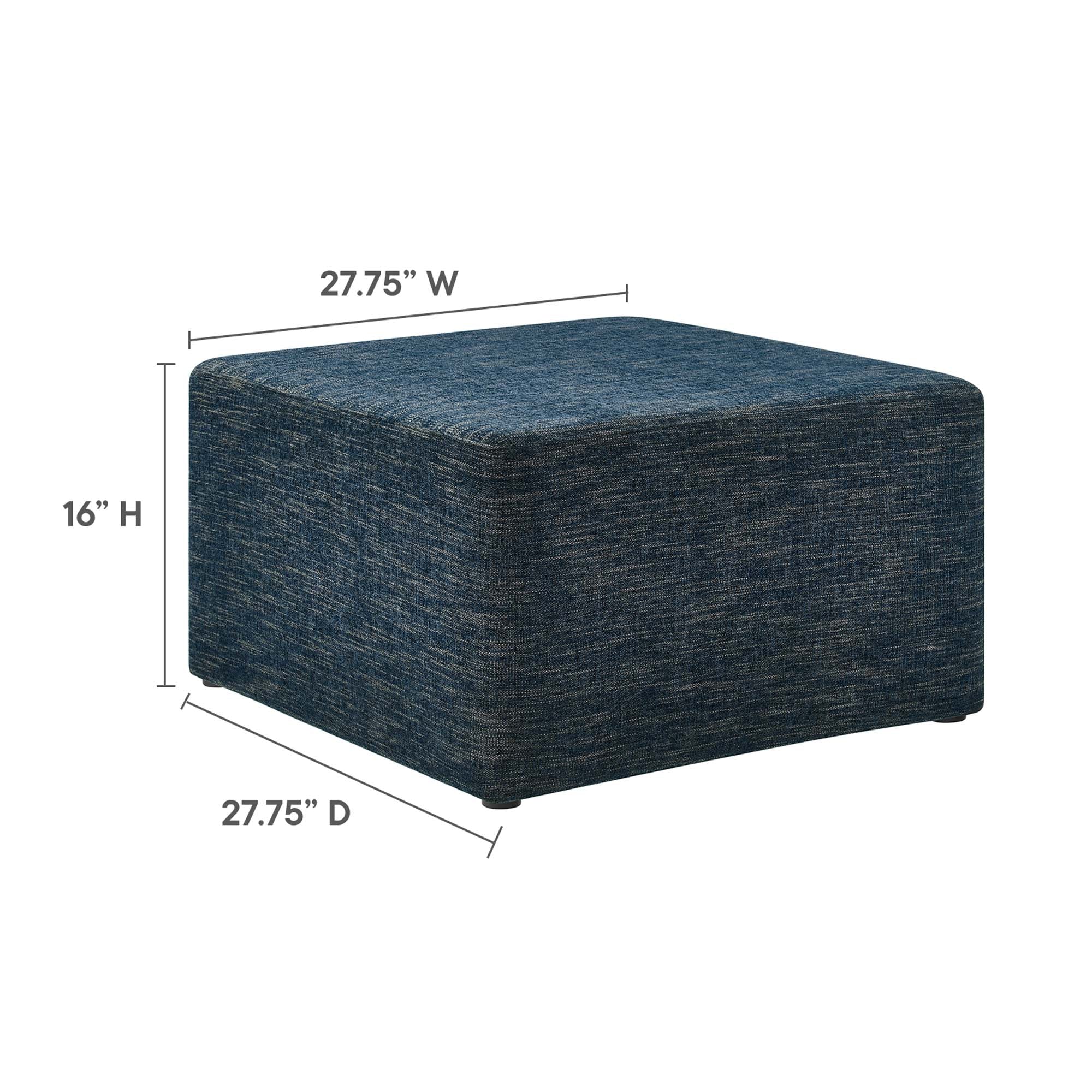 Callum Large 28" Square Woven Heathered Fabric Upholstered Ottoman by Modway - Best Buy Furniture