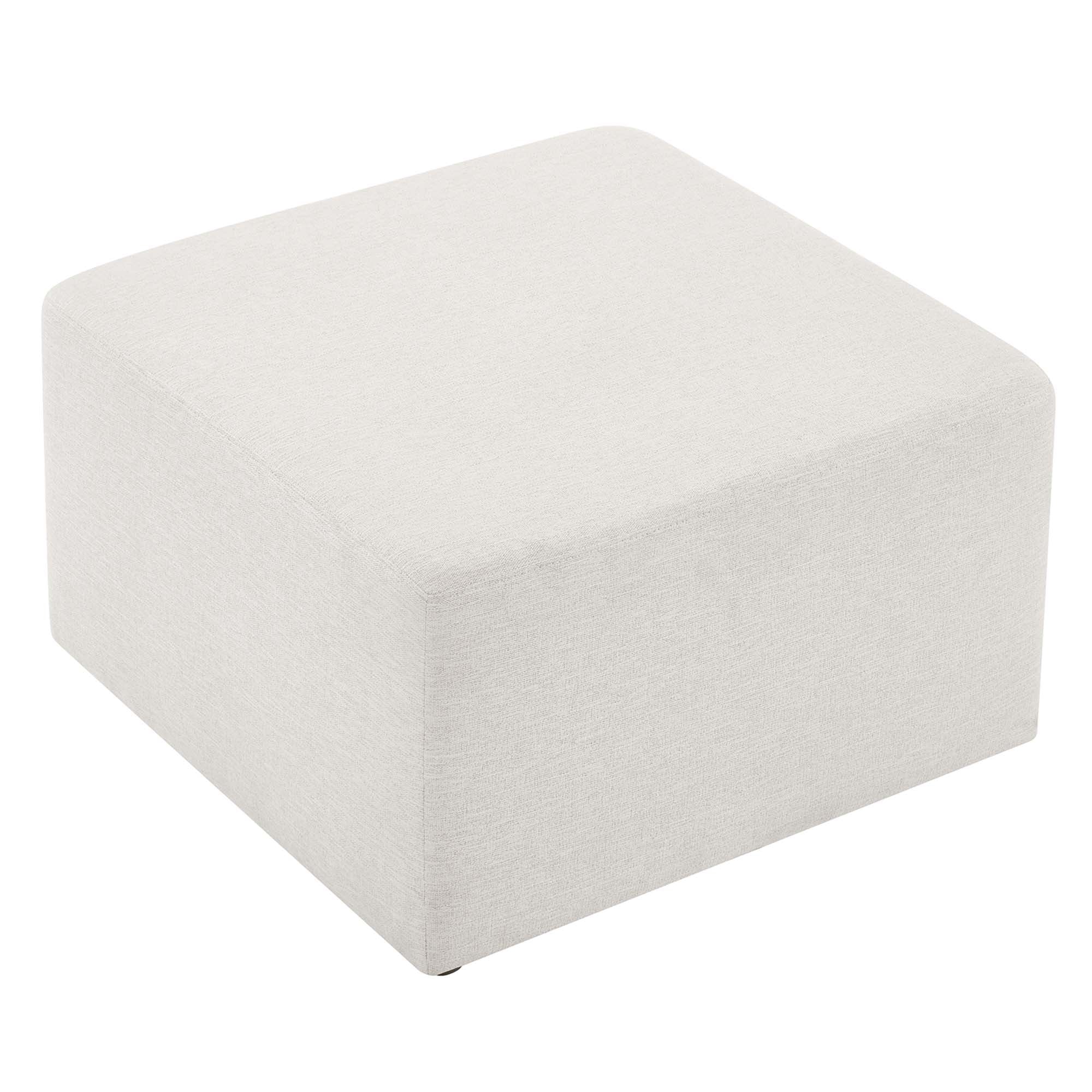 Callum Large 28" Square Woven Heathered Fabric Upholstered Ottoman by Modway - Best Buy Furniture