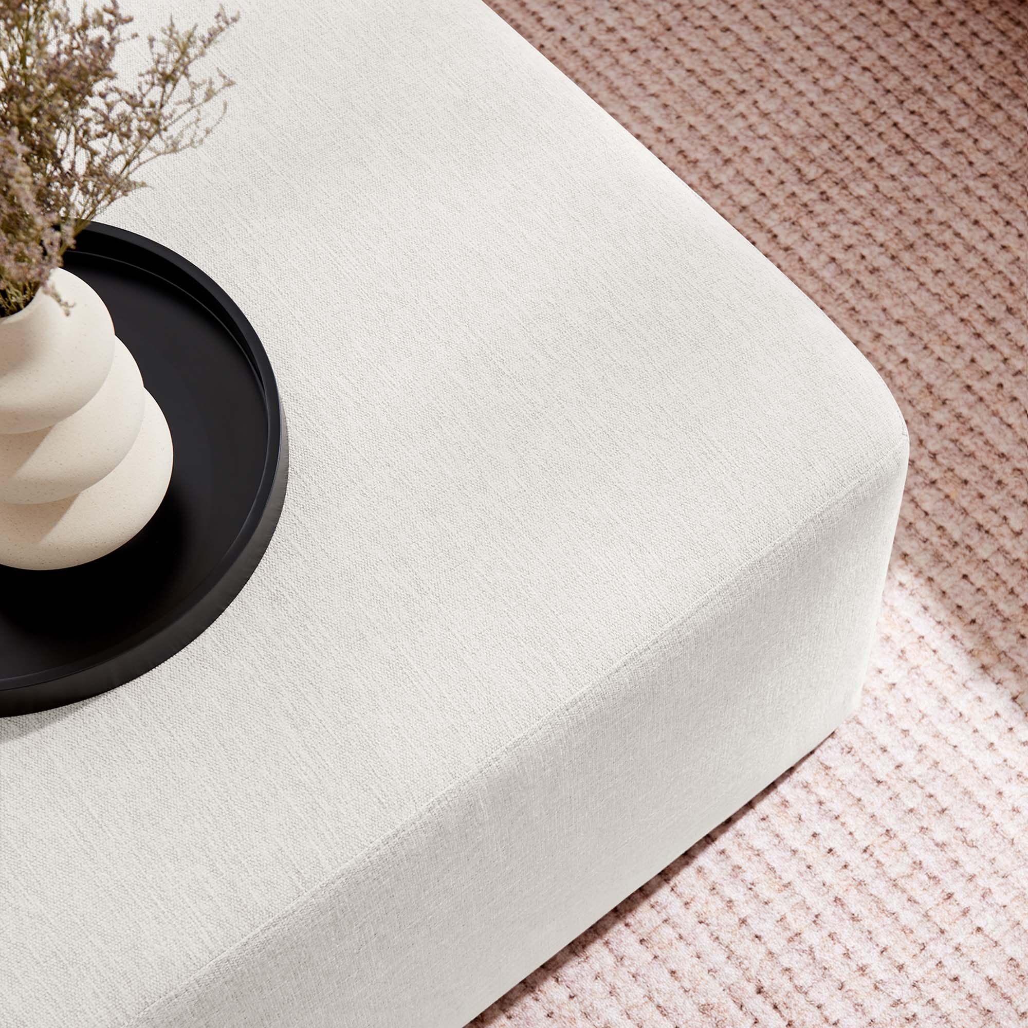 Callum Large 28" Square Woven Heathered Fabric Upholstered Ottoman by Modway - Best Buy Furniture