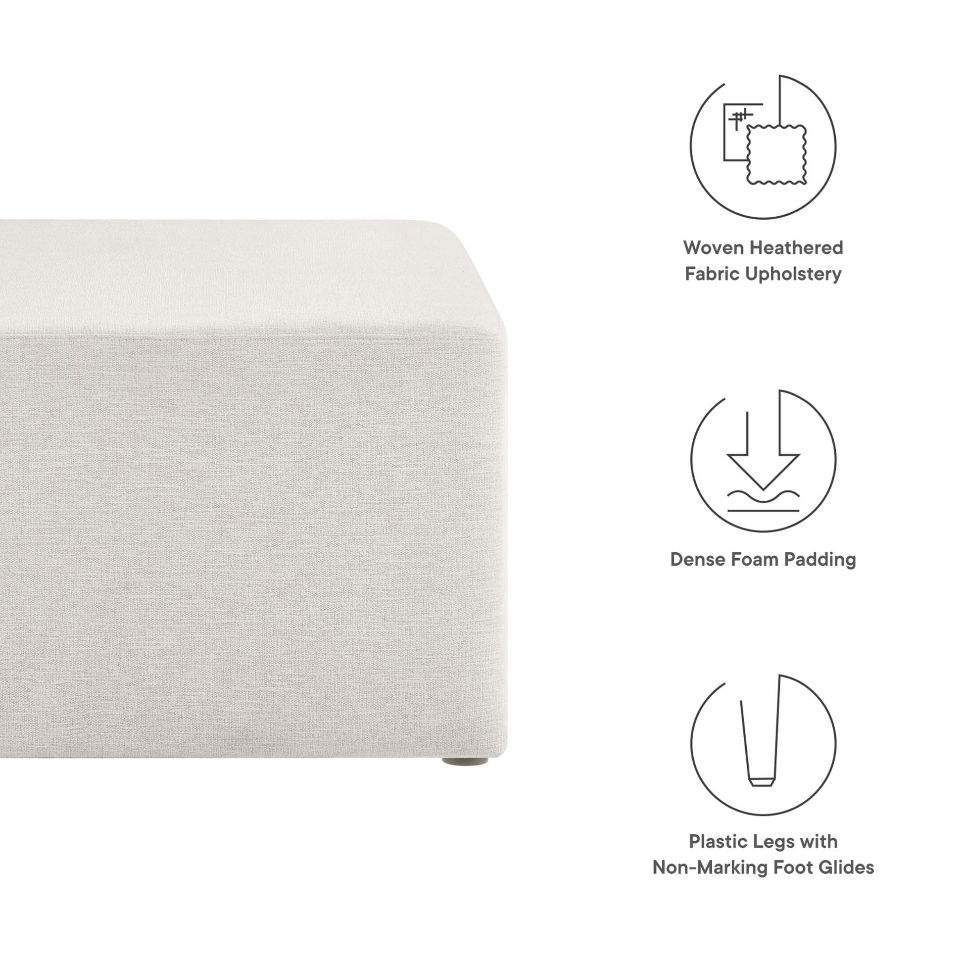 Callum Large 28" Square Woven Heathered Fabric Upholstered Ottoman by Modway - Best Buy Furniture