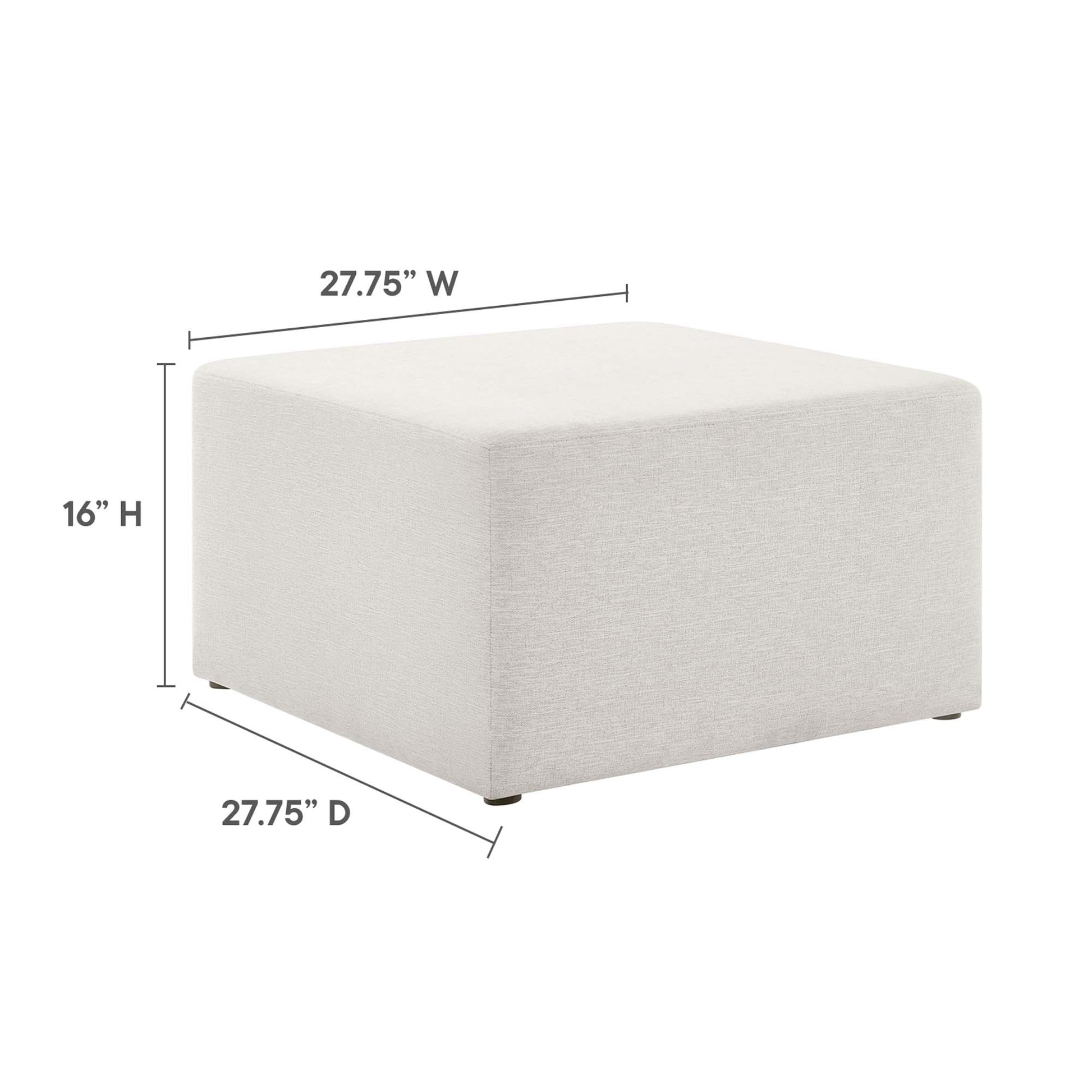Callum Large 28" Square Woven Heathered Fabric Upholstered Ottoman by Modway - Best Buy Furniture