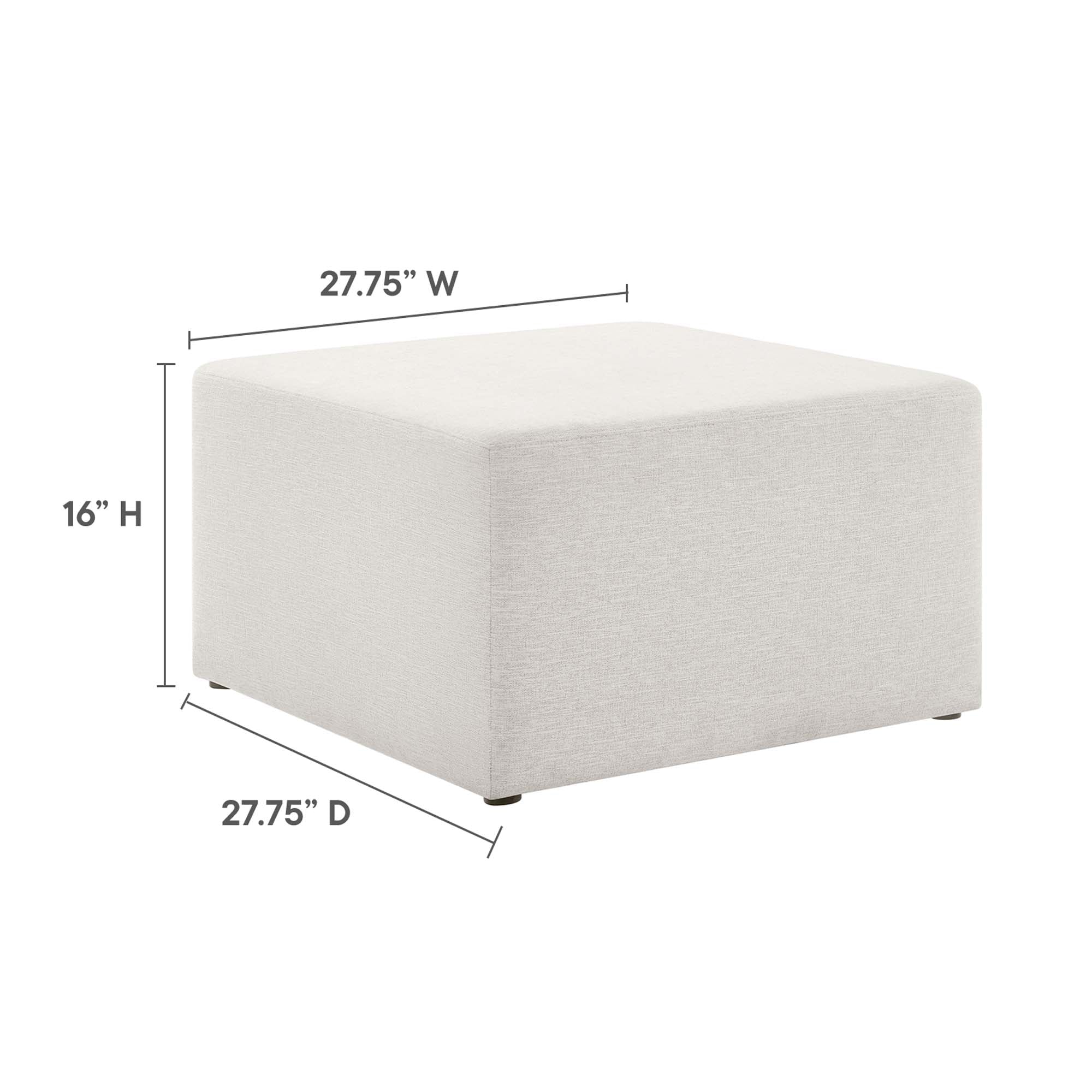 Callum Large 28" Square Woven Heathered Fabric Upholstered Ottoman by Modway - Best Buy Furniture