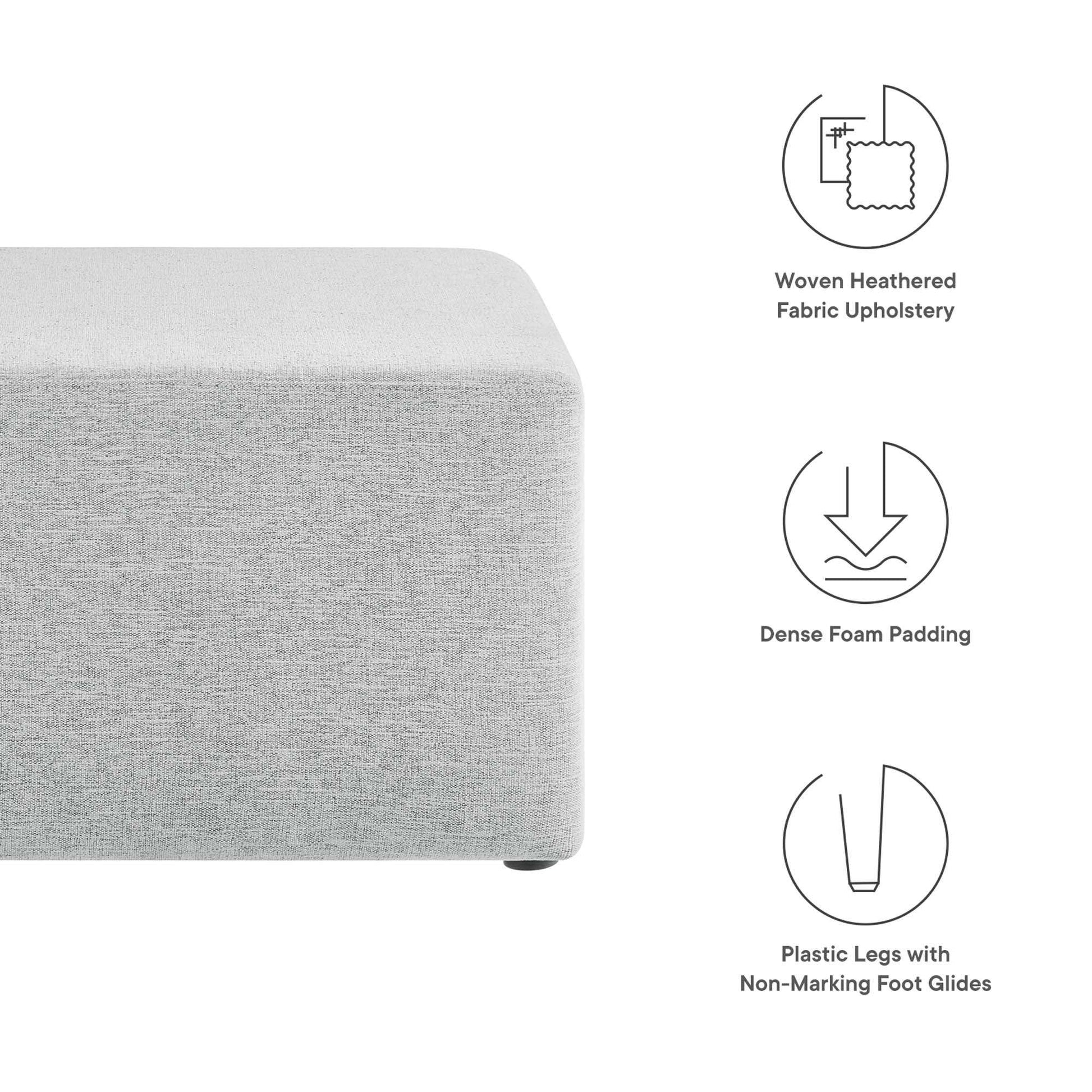 Callum Large 28" Square Woven Heathered Fabric Upholstered Ottoman by Modway - Best Buy Furniture