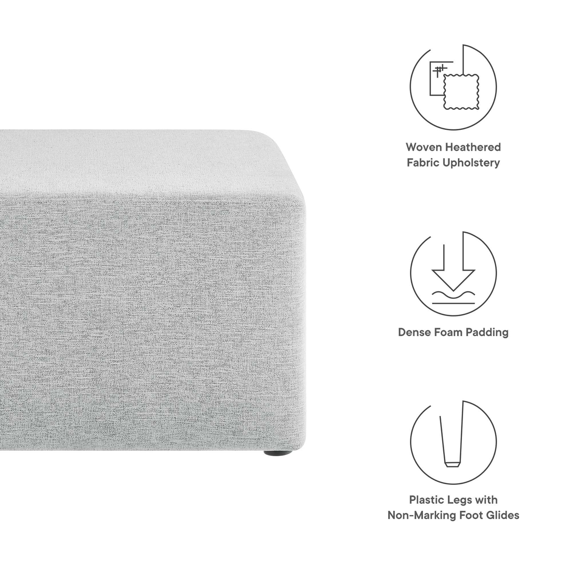 Callum Large 28" Square Woven Heathered Fabric Upholstered Ottoman by Modway - Best Buy Furniture
