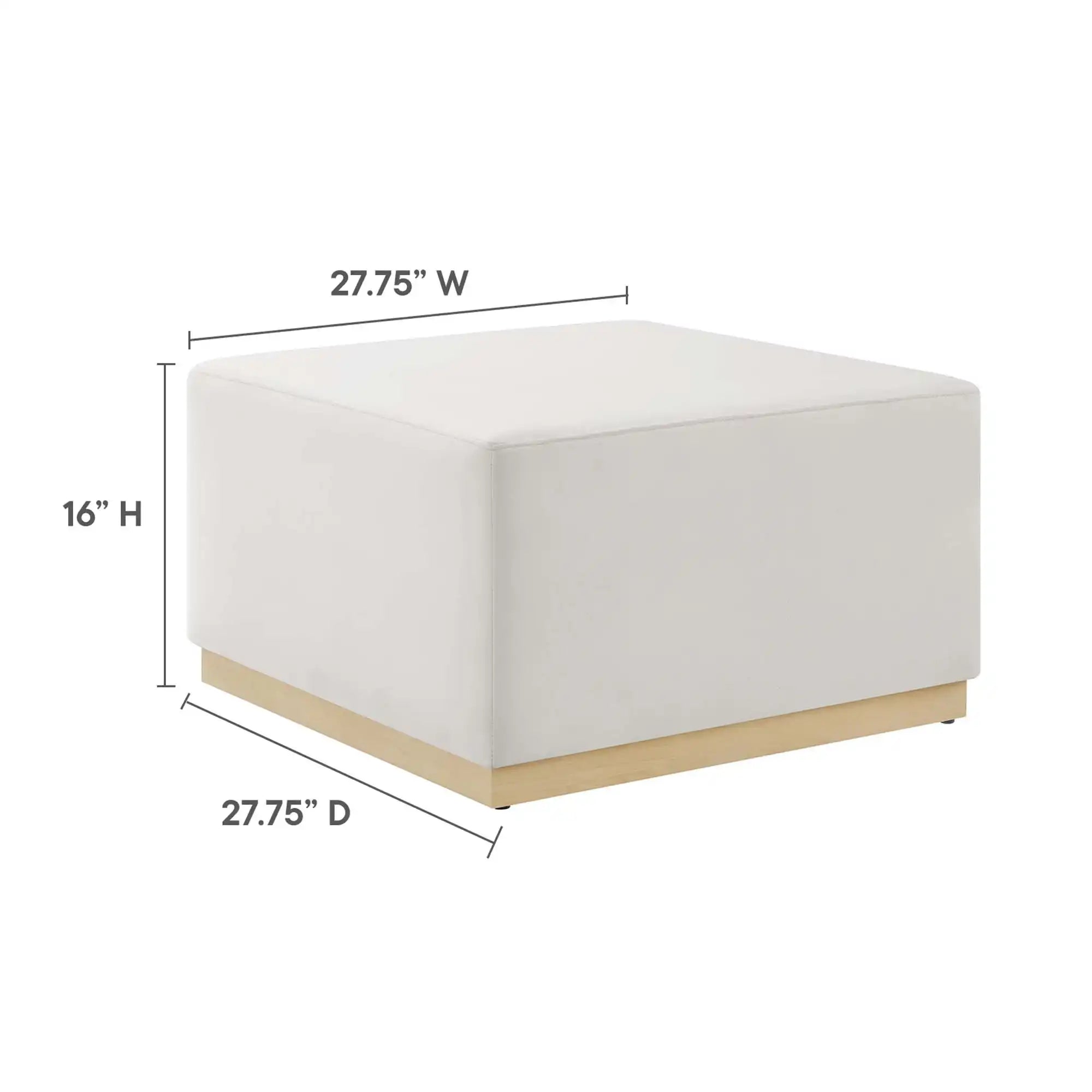 Tilden Large 28" Square Performance Velvet Upholstered Ottoman by Modway - Best Buy Furniture