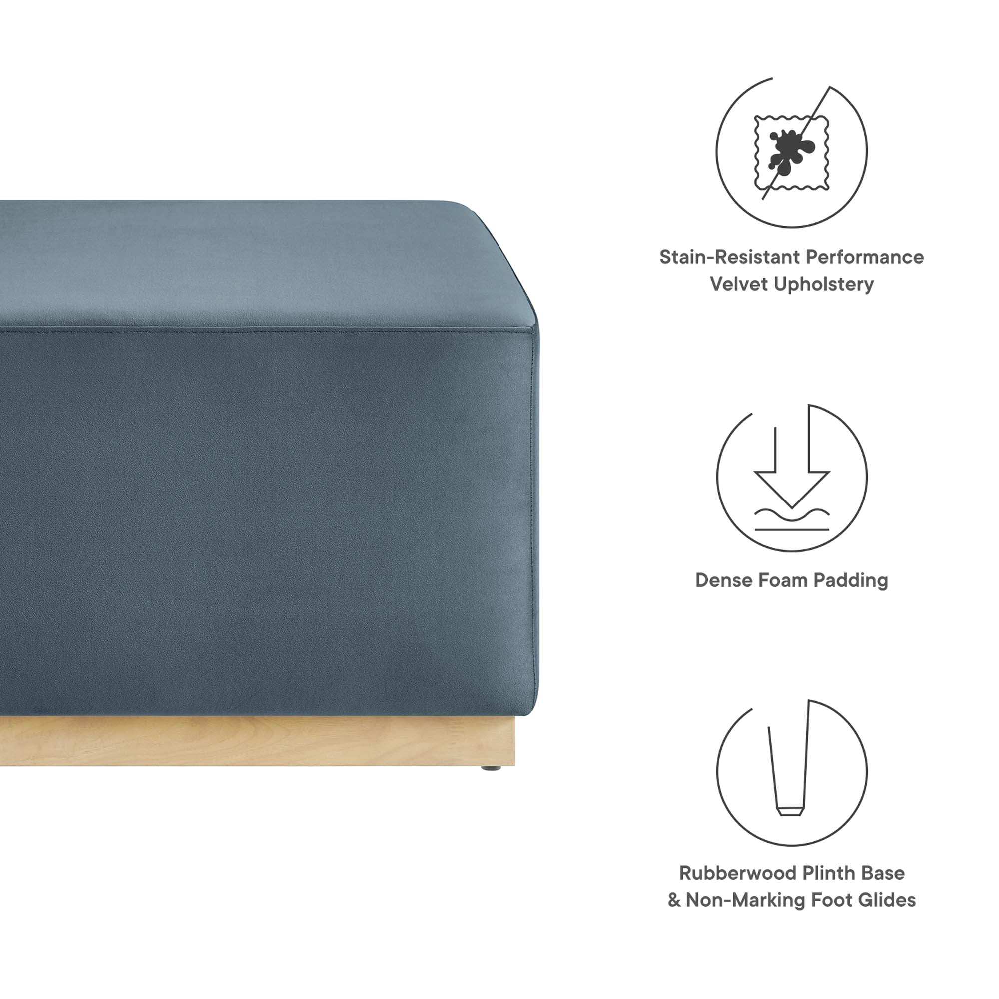 Tilden Large 28" Square Performance Velvet Upholstered Ottoman by Modway - Best Buy Furniture