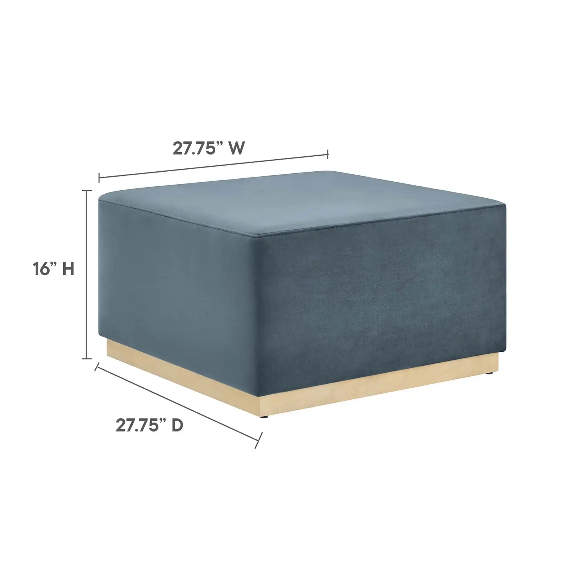 Tilden Large 28" Square Performance Velvet Upholstered Ottoman by Modway - Best Buy Furniture