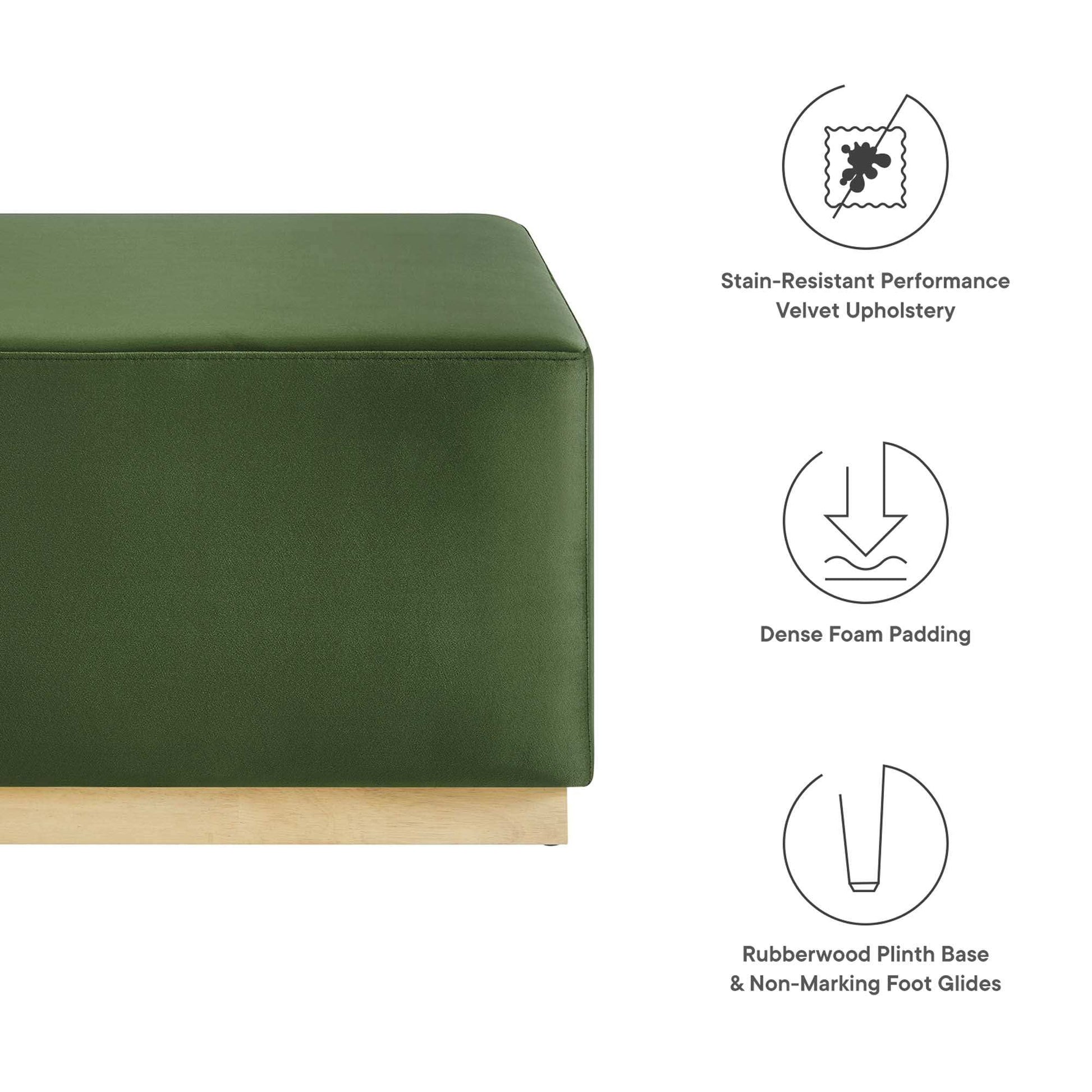 Tilden Large 28" Square Performance Velvet Upholstered Ottoman by Modway - Best Buy Furniture
