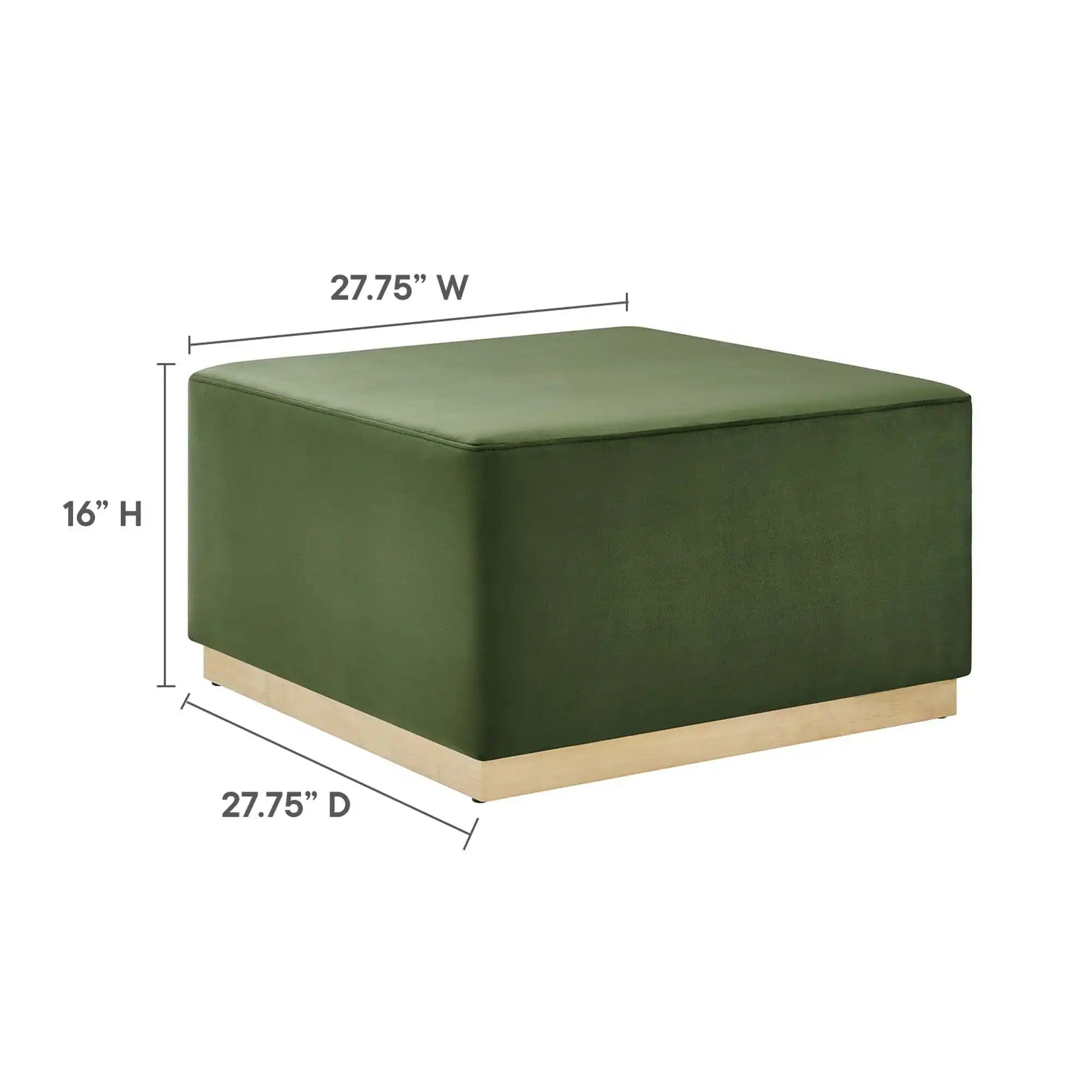 Tilden Large 28" Square Performance Velvet Upholstered Ottoman by Modway - Best Buy Furniture