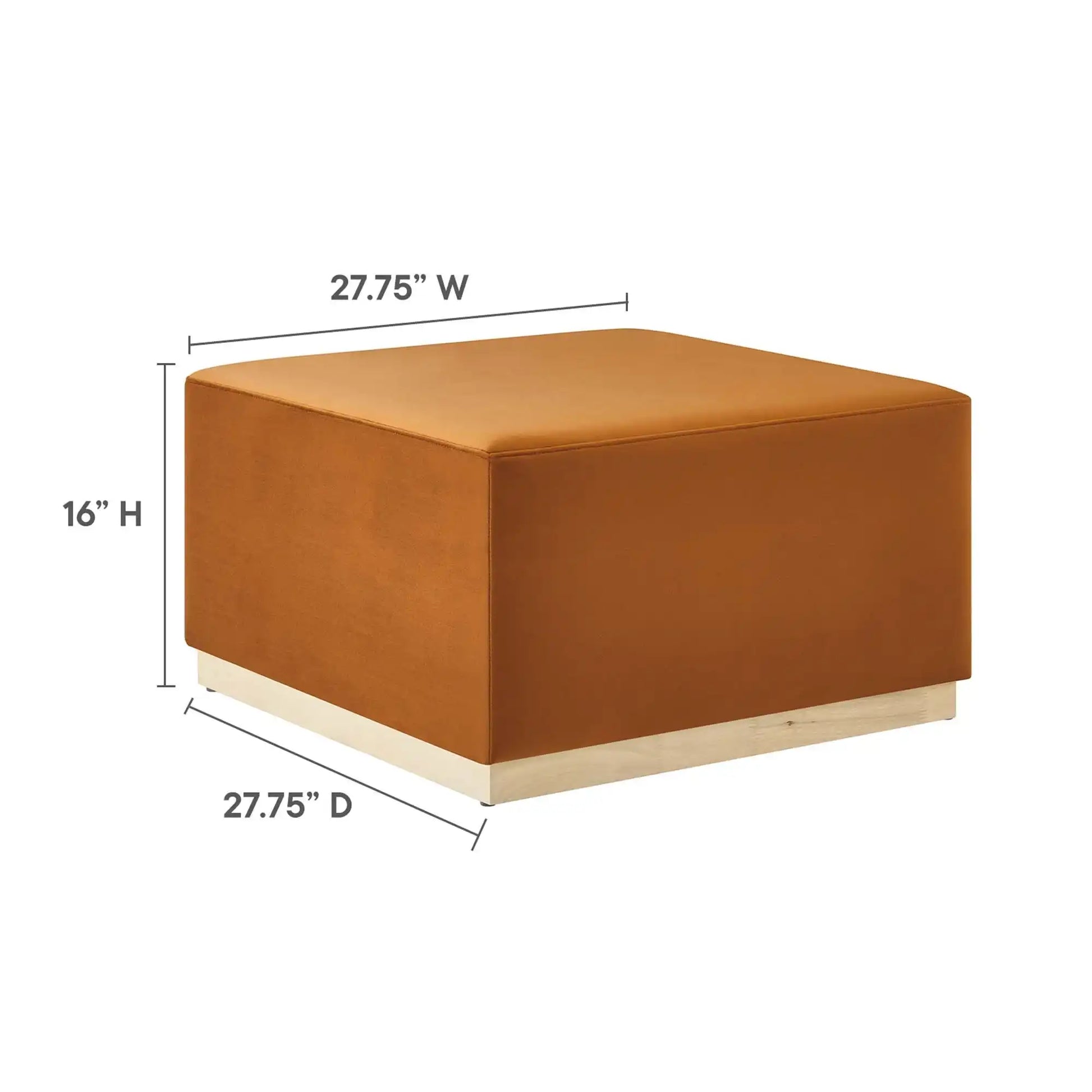 Tilden Large 28" Square Performance Velvet Upholstered Ottoman by Modway - Best Buy Furniture