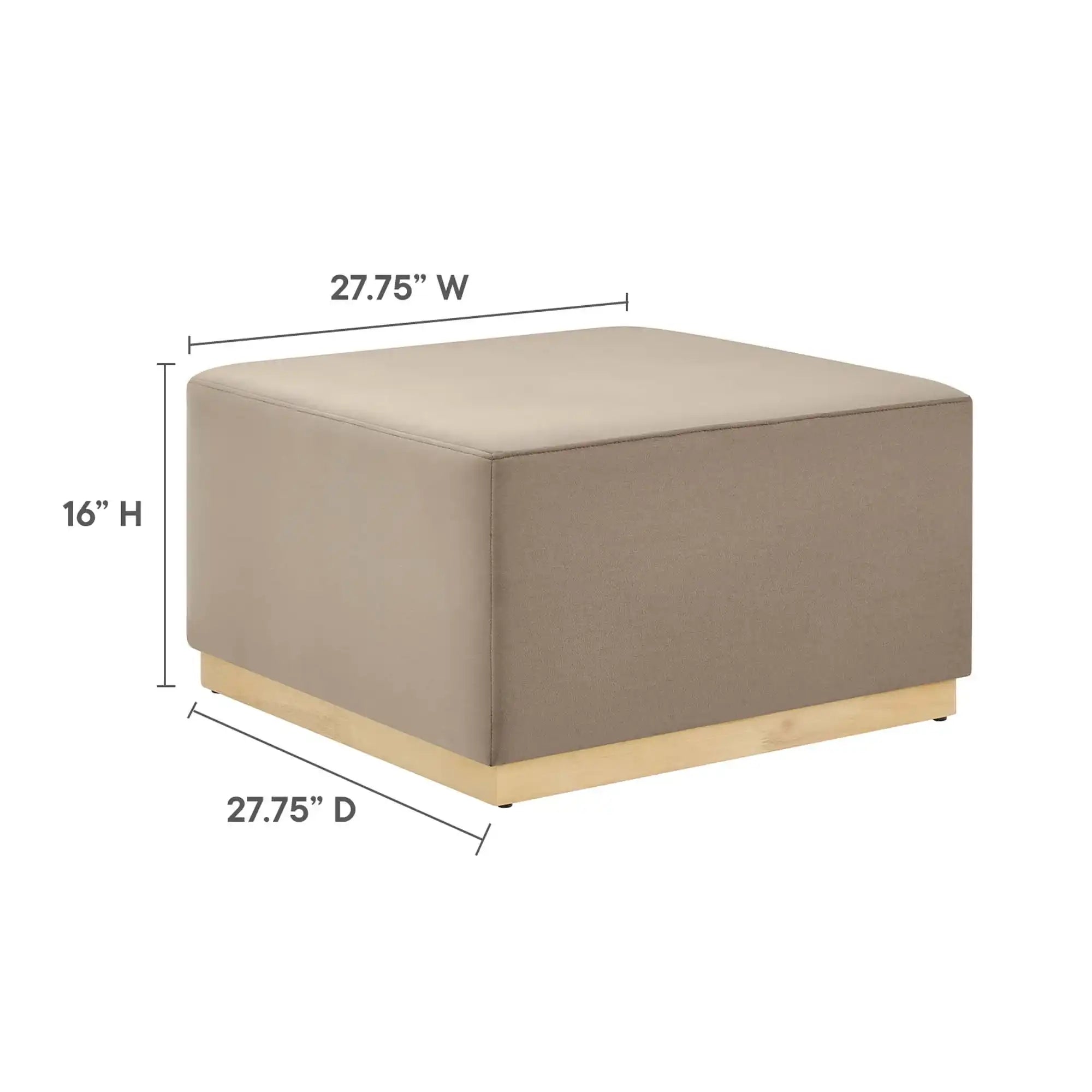 Tilden Large 28" Square Performance Velvet Upholstered Ottoman by Modway - Best Buy Furniture