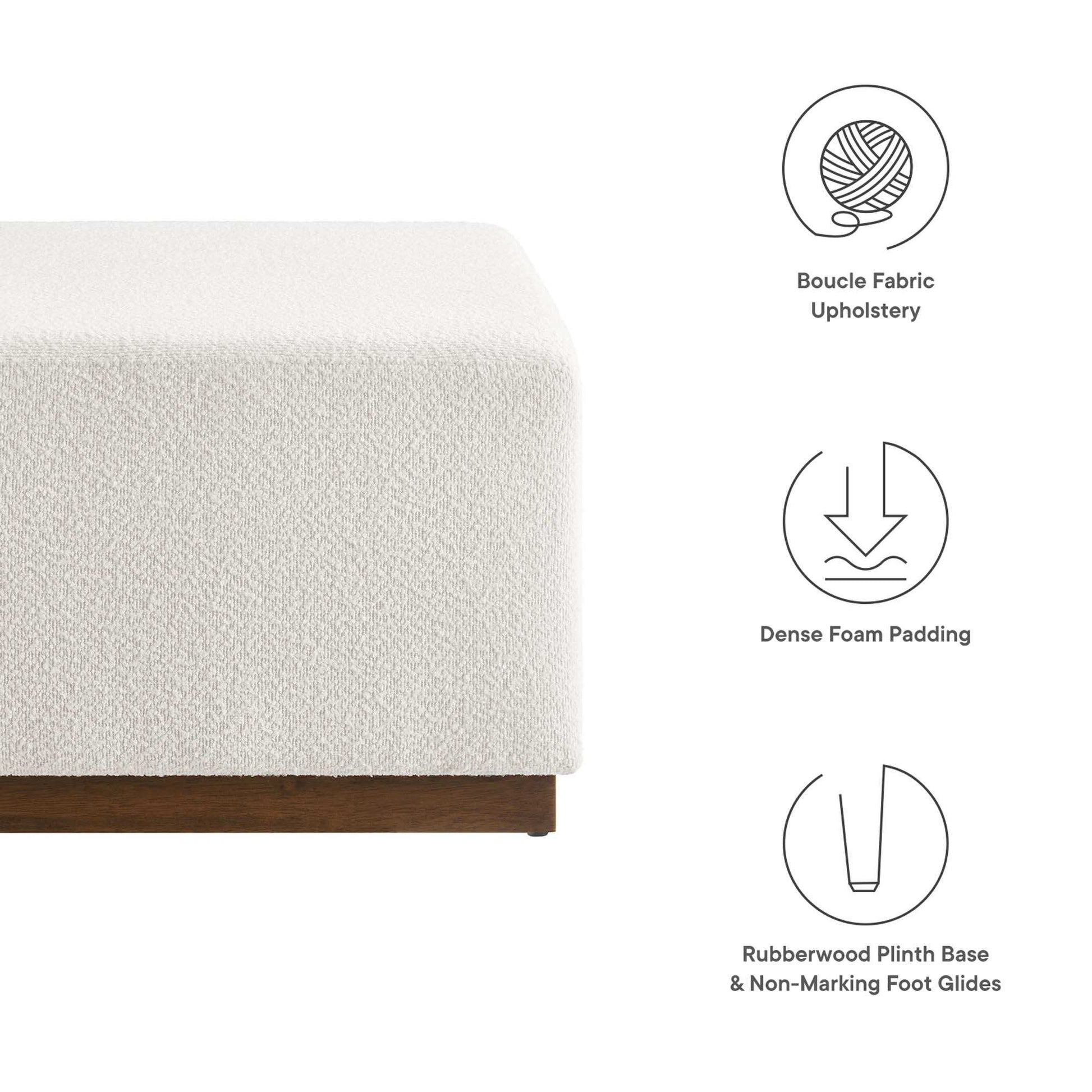 Tilden Large 28" Square Boucle Upholstered Ottoman by Modway - Best Buy Furniture