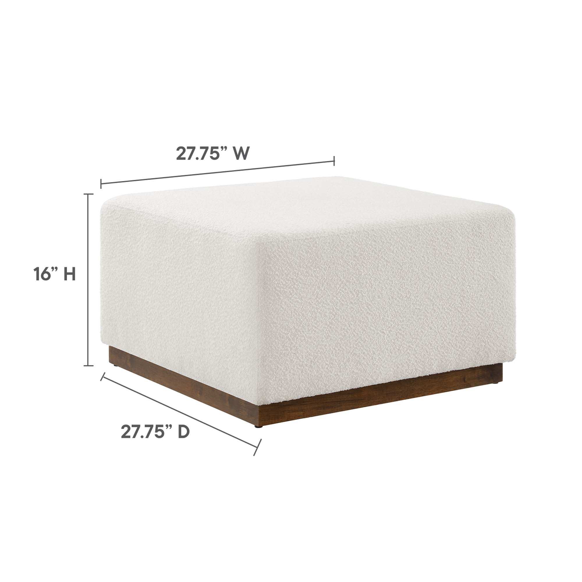 Tilden Large 28" Square Boucle Upholstered Ottoman by Modway - Best Buy Furniture