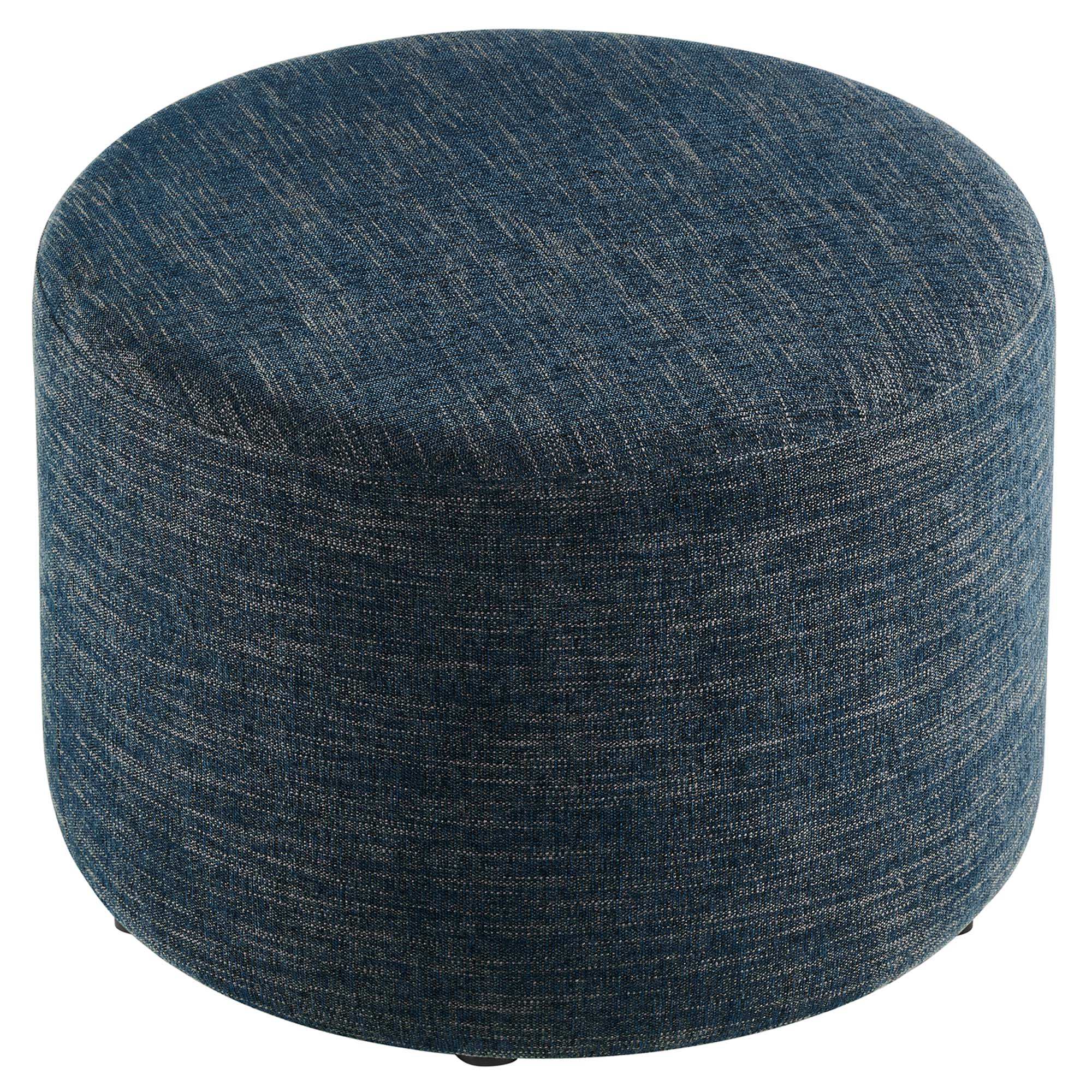 Callum Large 23" Round Woven Heathered Fabric Upholstered Ottoman by Modway - Best Buy Furniture