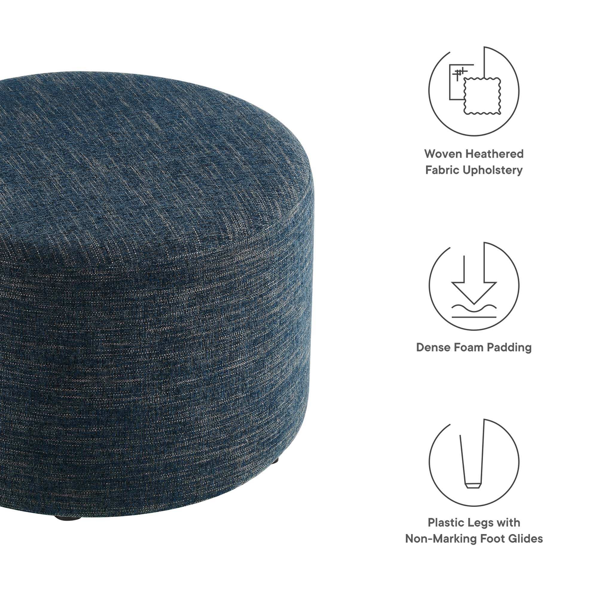 Callum Large 23" Round Woven Heathered Fabric Upholstered Ottoman by Modway - Best Buy Furniture