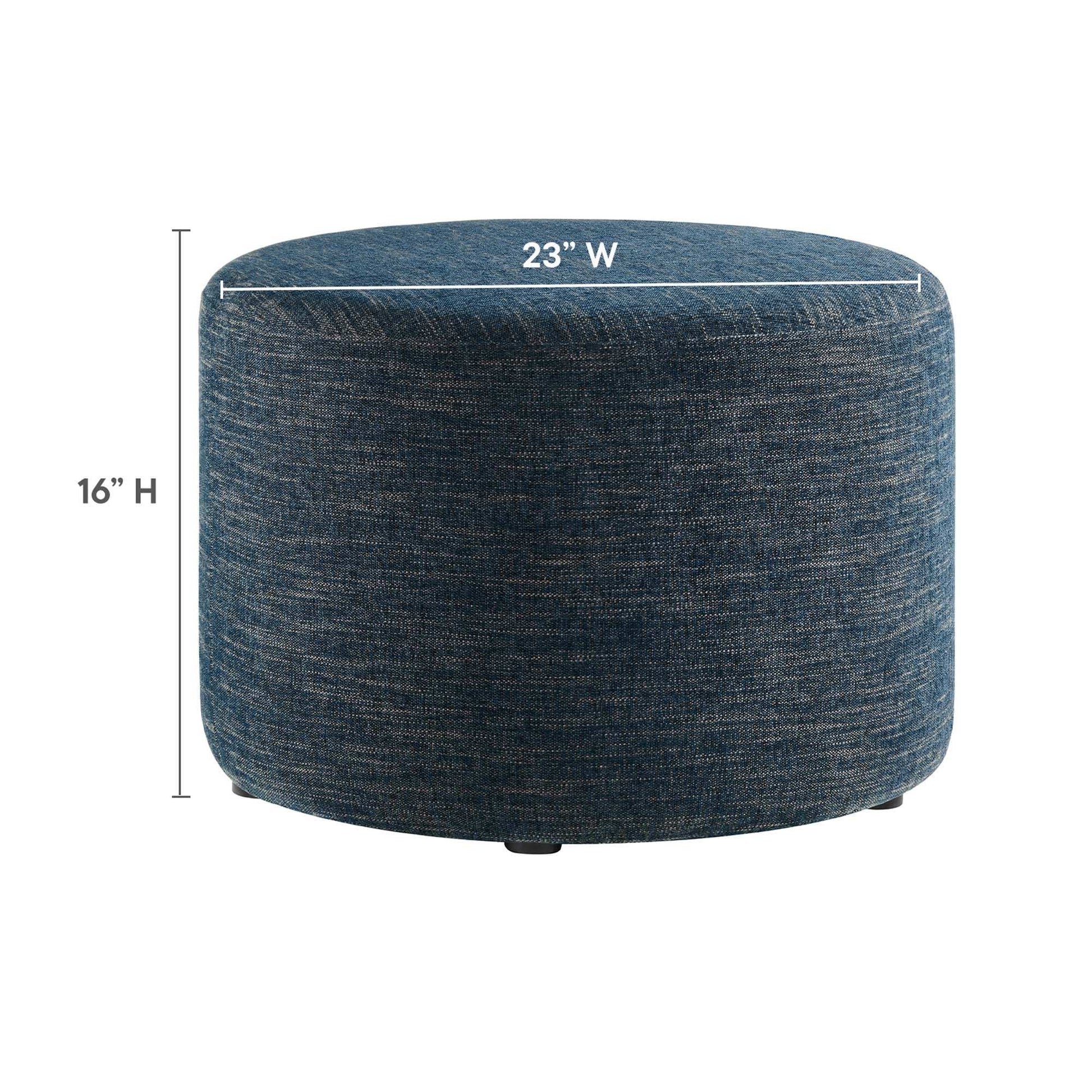 Callum Large 23" Round Woven Heathered Fabric Upholstered Ottoman by Modway - Best Buy Furniture