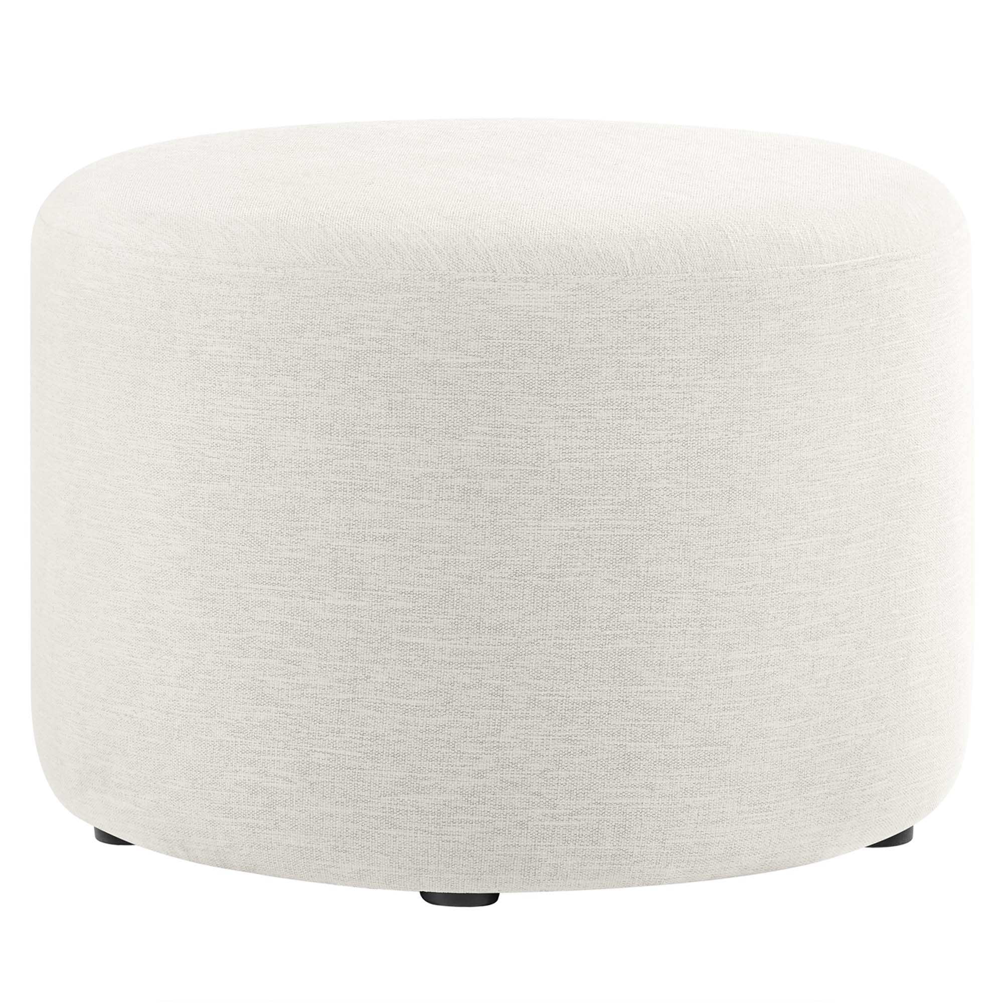 Callum Large 23" Round Woven Heathered Fabric Upholstered Ottoman by Modway - Best Buy Furniture