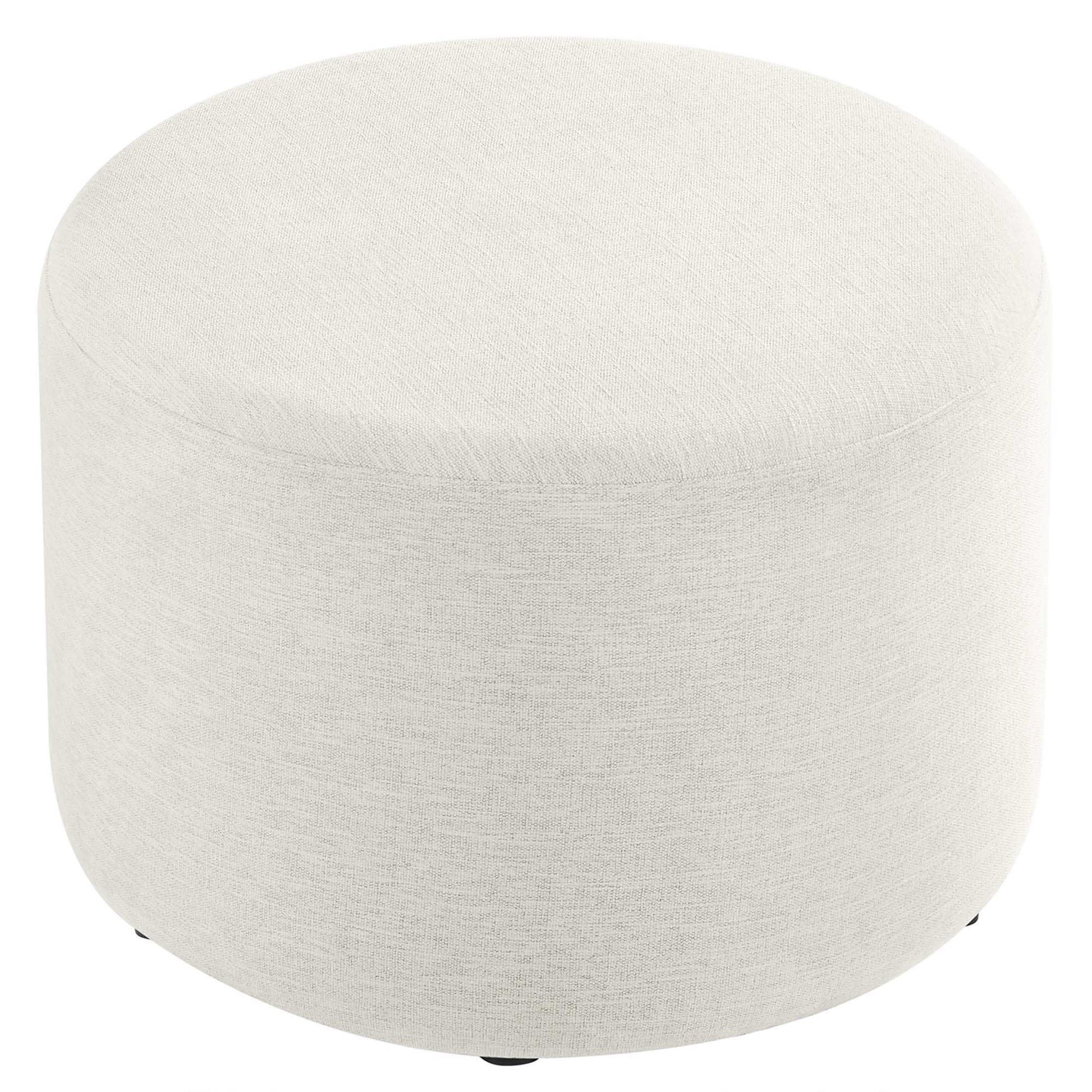 Callum Large 23" Round Woven Heathered Fabric Upholstered Ottoman by Modway - Best Buy Furniture