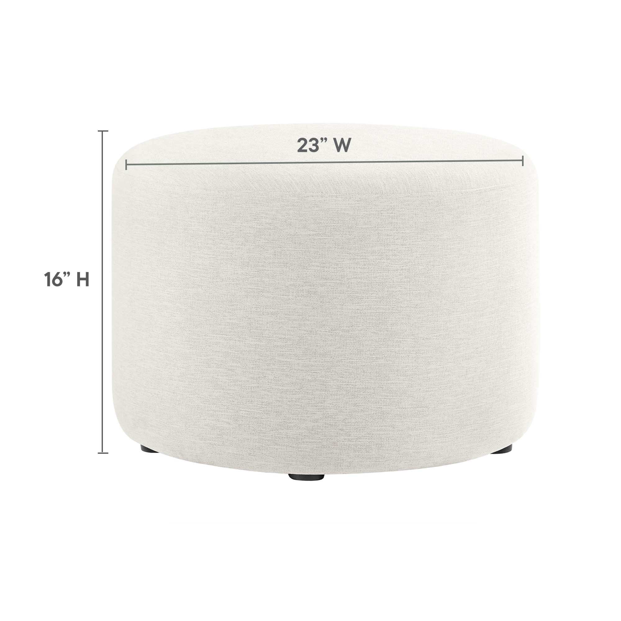 Callum Large 23" Round Woven Heathered Fabric Upholstered Ottoman by Modway - Best Buy Furniture