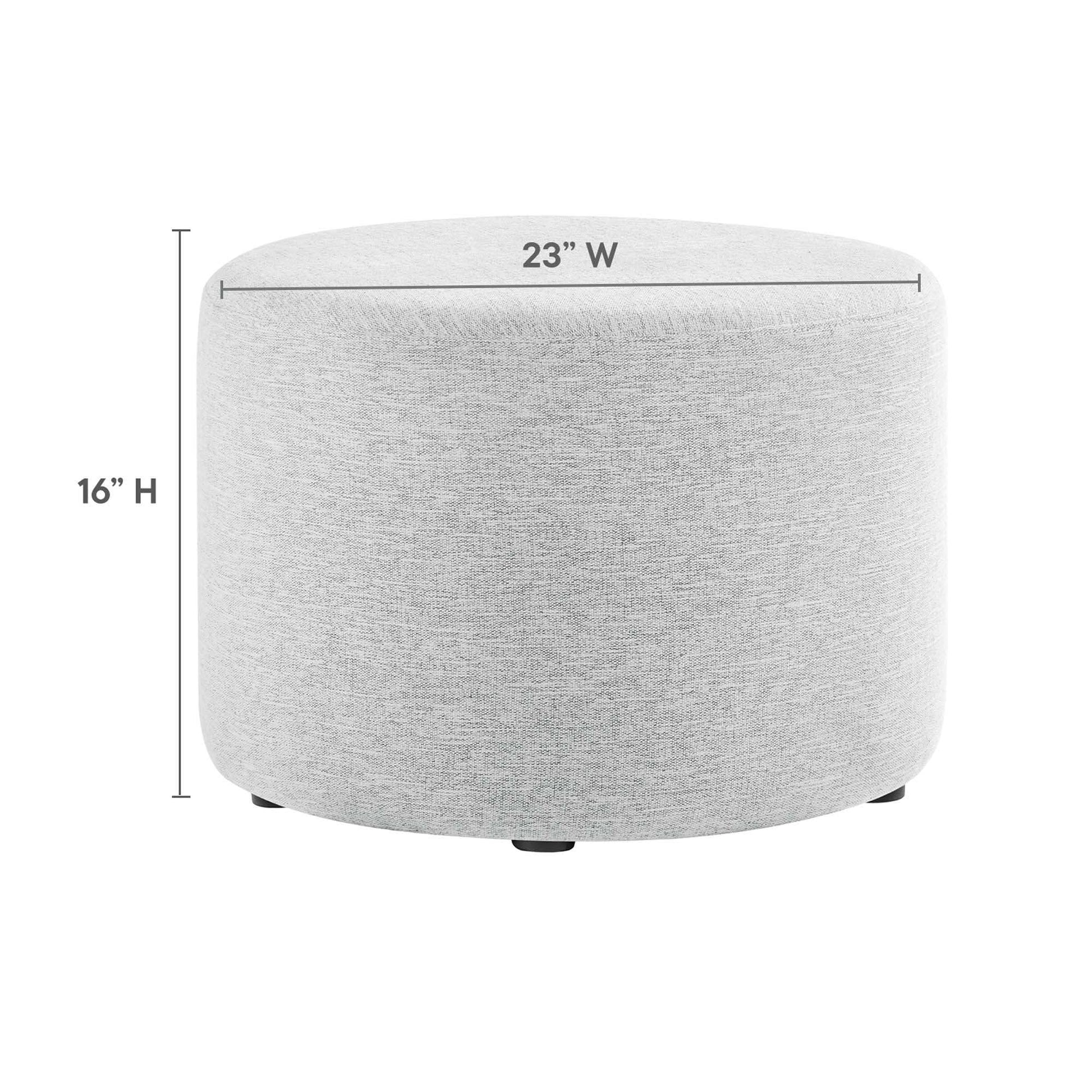 Callum Large 23" Round Woven Heathered Fabric Upholstered Ottoman by Modway - Best Buy Furniture