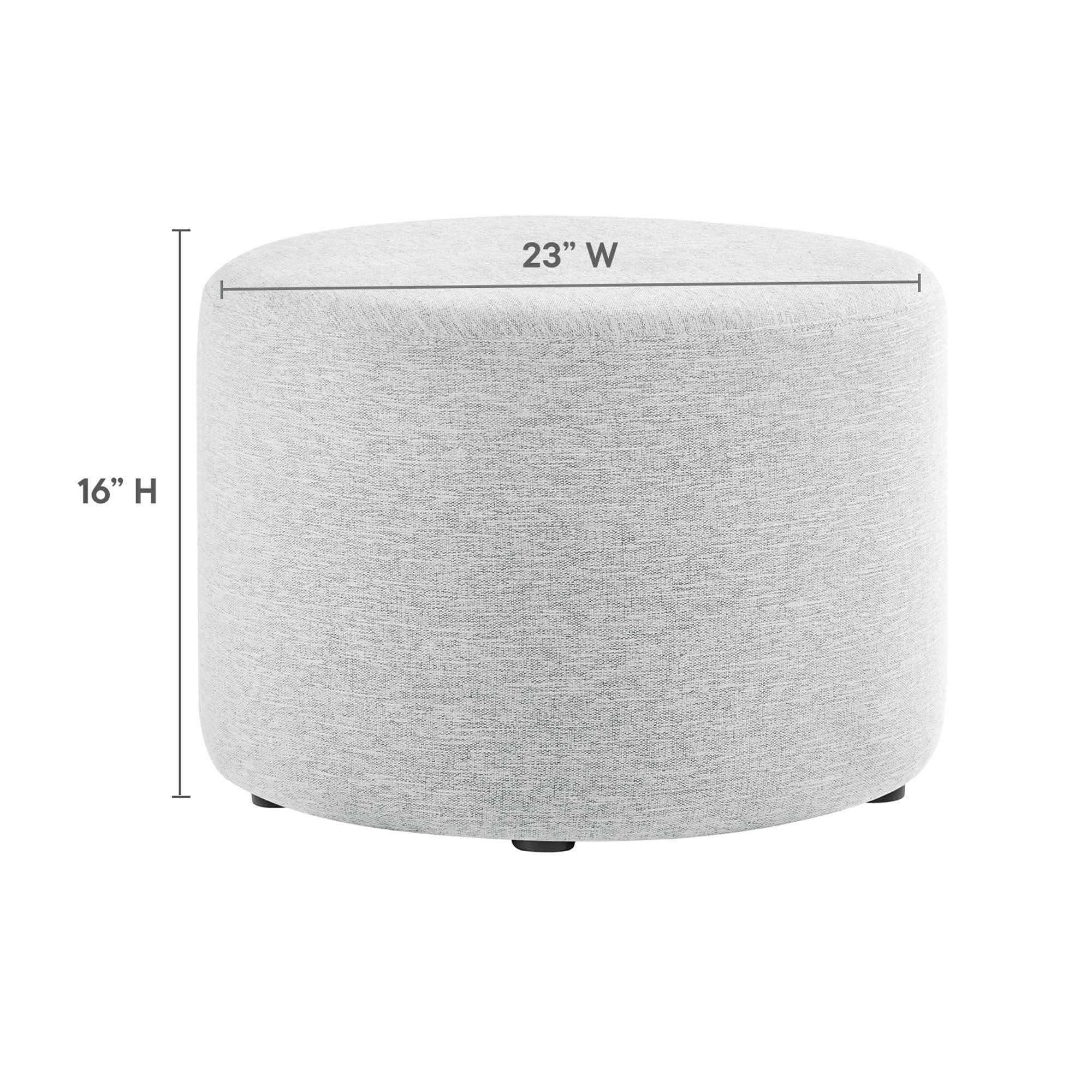 Callum Large 23" Round Woven Heathered Fabric Upholstered Ottoman by Modway - Best Buy Furniture