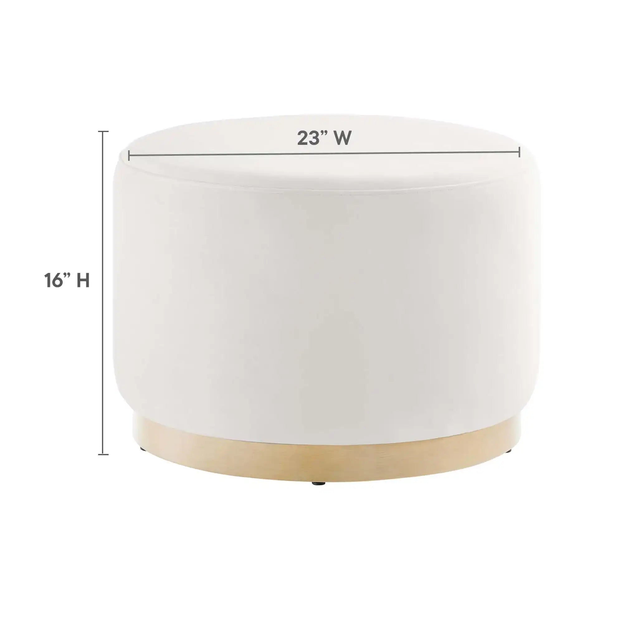 Tilden Large 23" Round Performance Velvet Upholstered Ottoman by Modway - Best Buy Furniture
