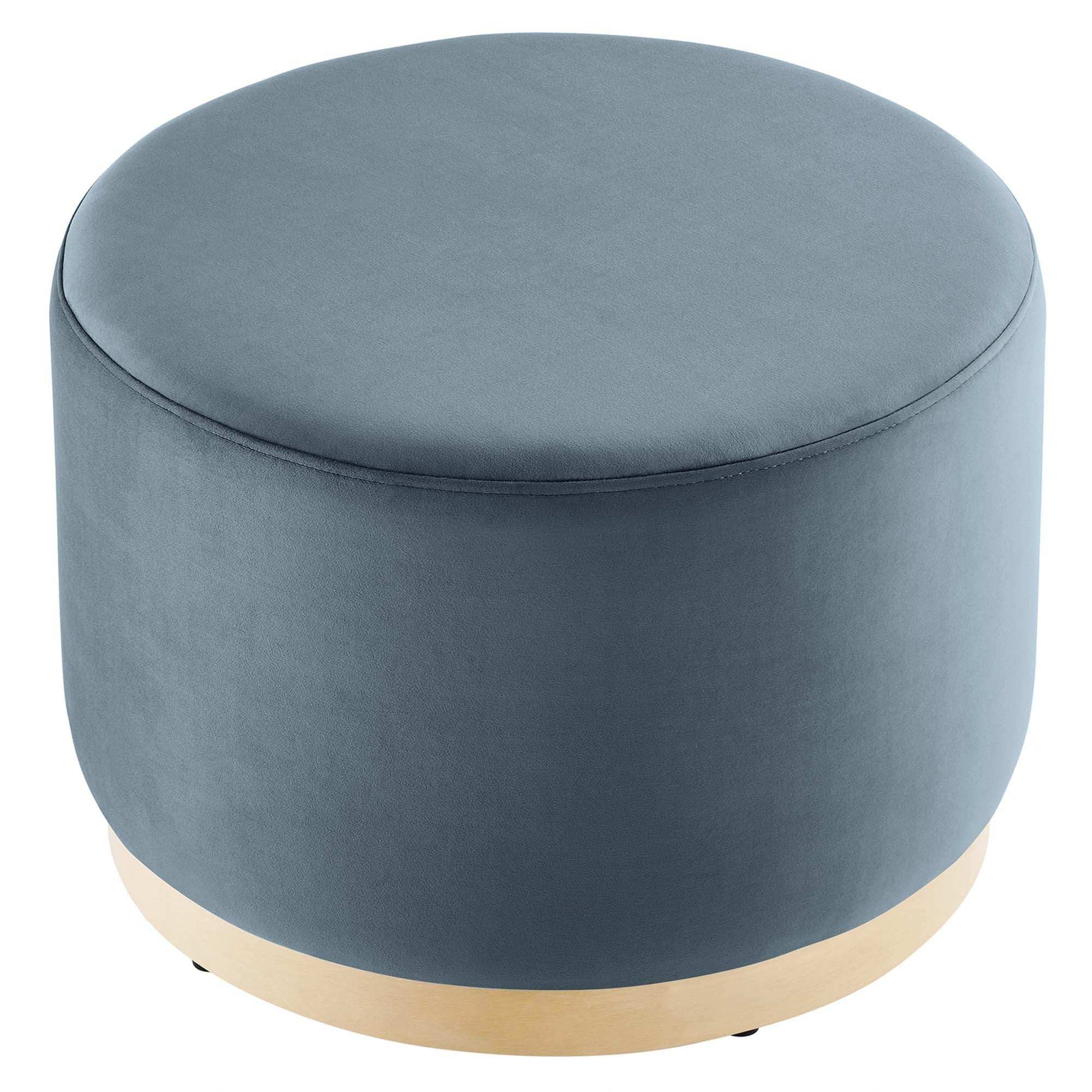 Tilden Large 23" Round Performance Velvet Upholstered Ottoman by Modway - Best Buy Furniture
