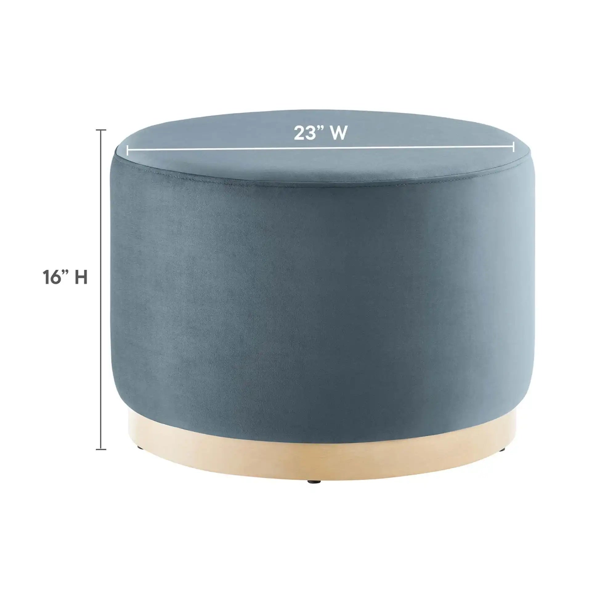 Tilden Large 23" Round Performance Velvet Upholstered Ottoman by Modway - Best Buy Furniture