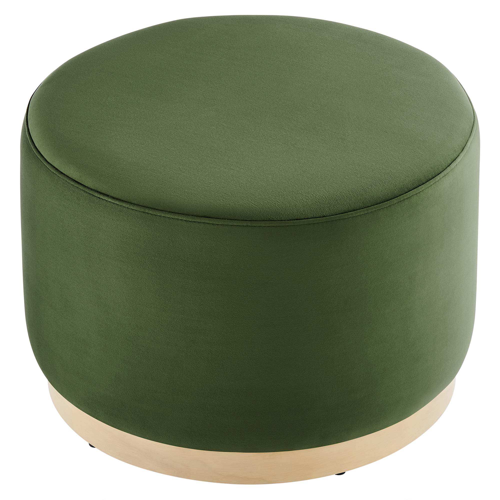 Tilden Large 23" Round Performance Velvet Upholstered Ottoman by Modway - Best Buy Furniture