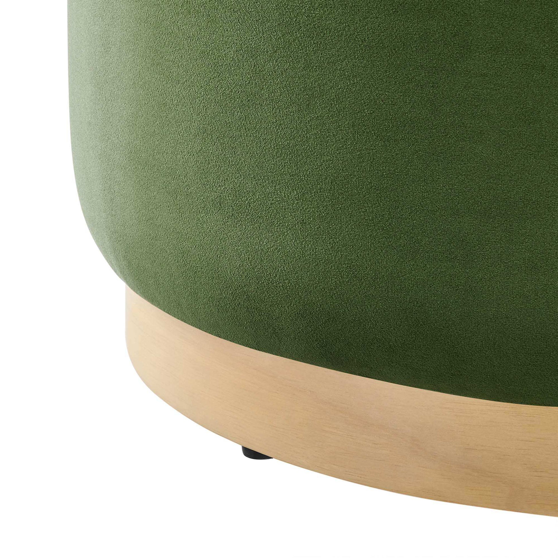 Tilden Large 23" Round Performance Velvet Upholstered Ottoman by Modway - Best Buy Furniture