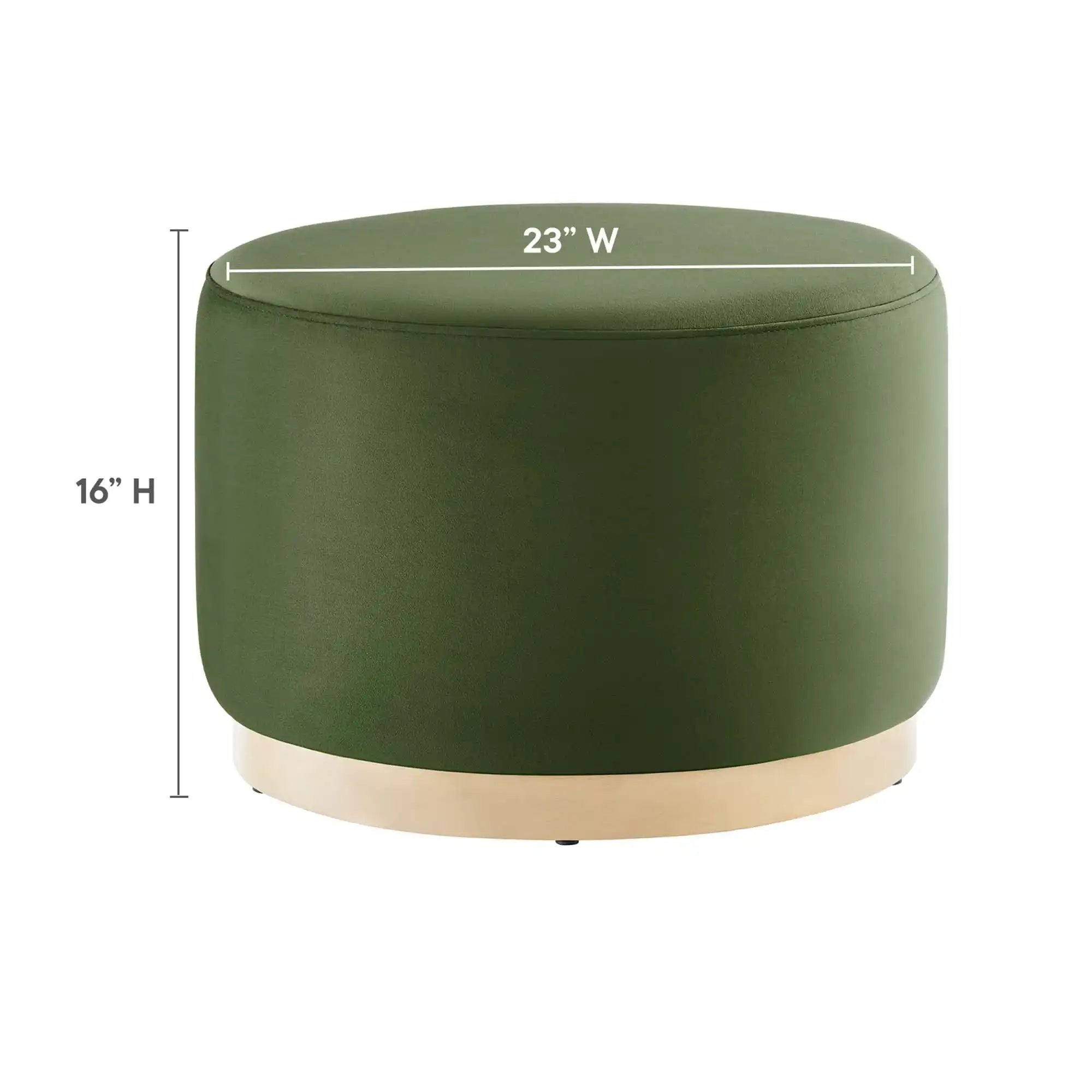 Tilden Large 23" Round Performance Velvet Upholstered Ottoman by Modway - Best Buy Furniture