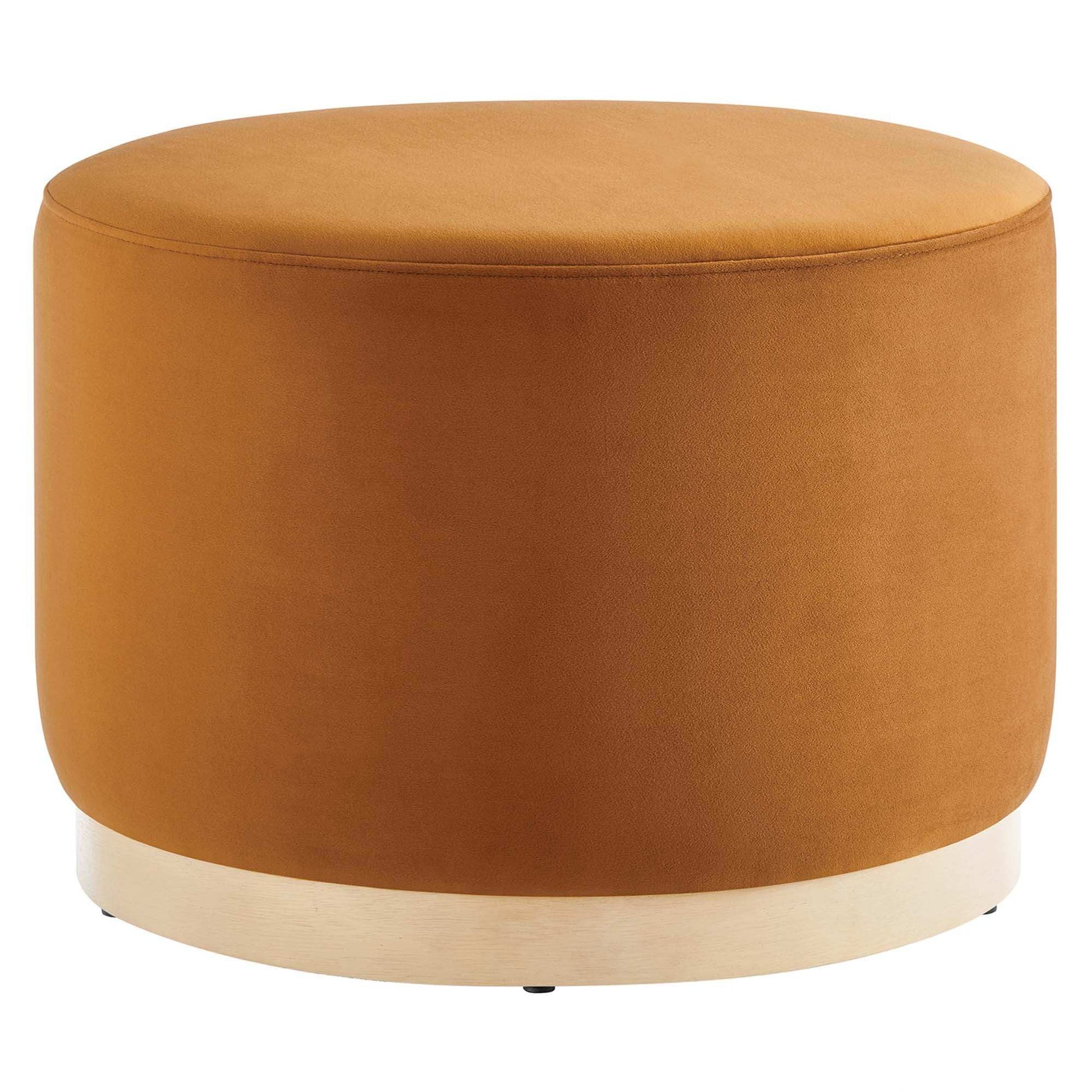 Tilden Large 23" Round Performance Velvet Upholstered Ottoman by Modway - Best Buy Furniture