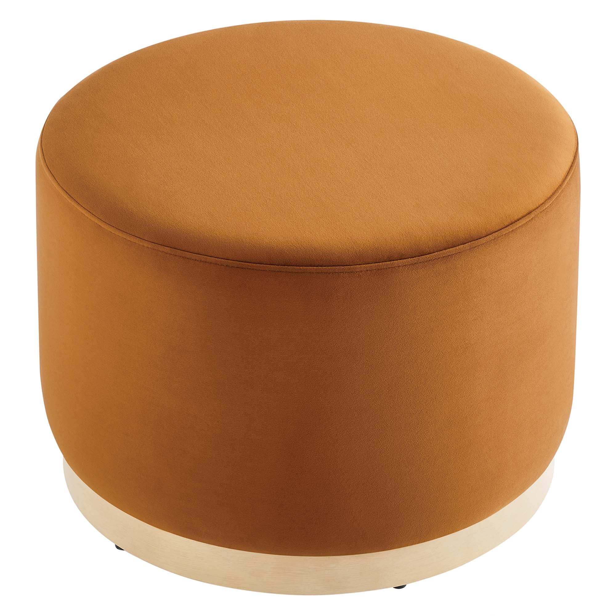 Tilden Large 23" Round Performance Velvet Upholstered Ottoman by Modway - Best Buy Furniture