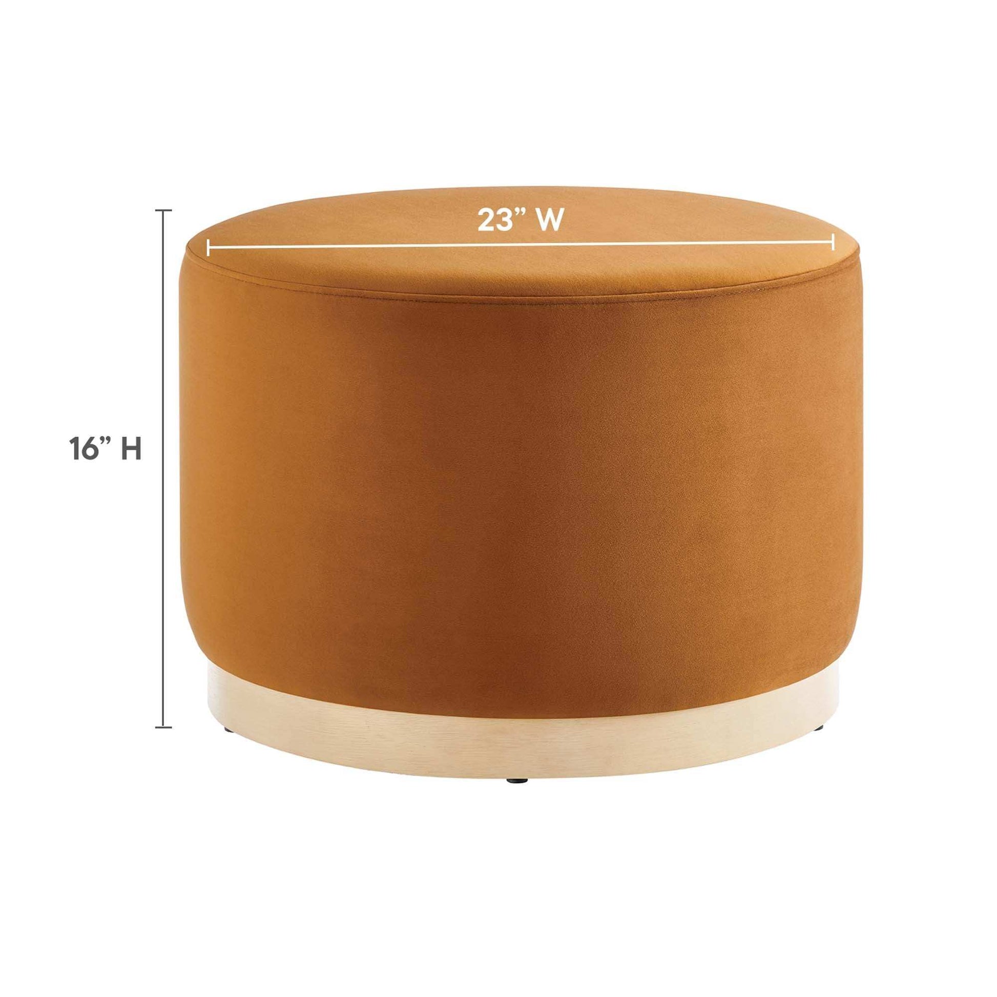 Tilden Large 23" Round Performance Velvet Upholstered Ottoman by Modway - Best Buy Furniture