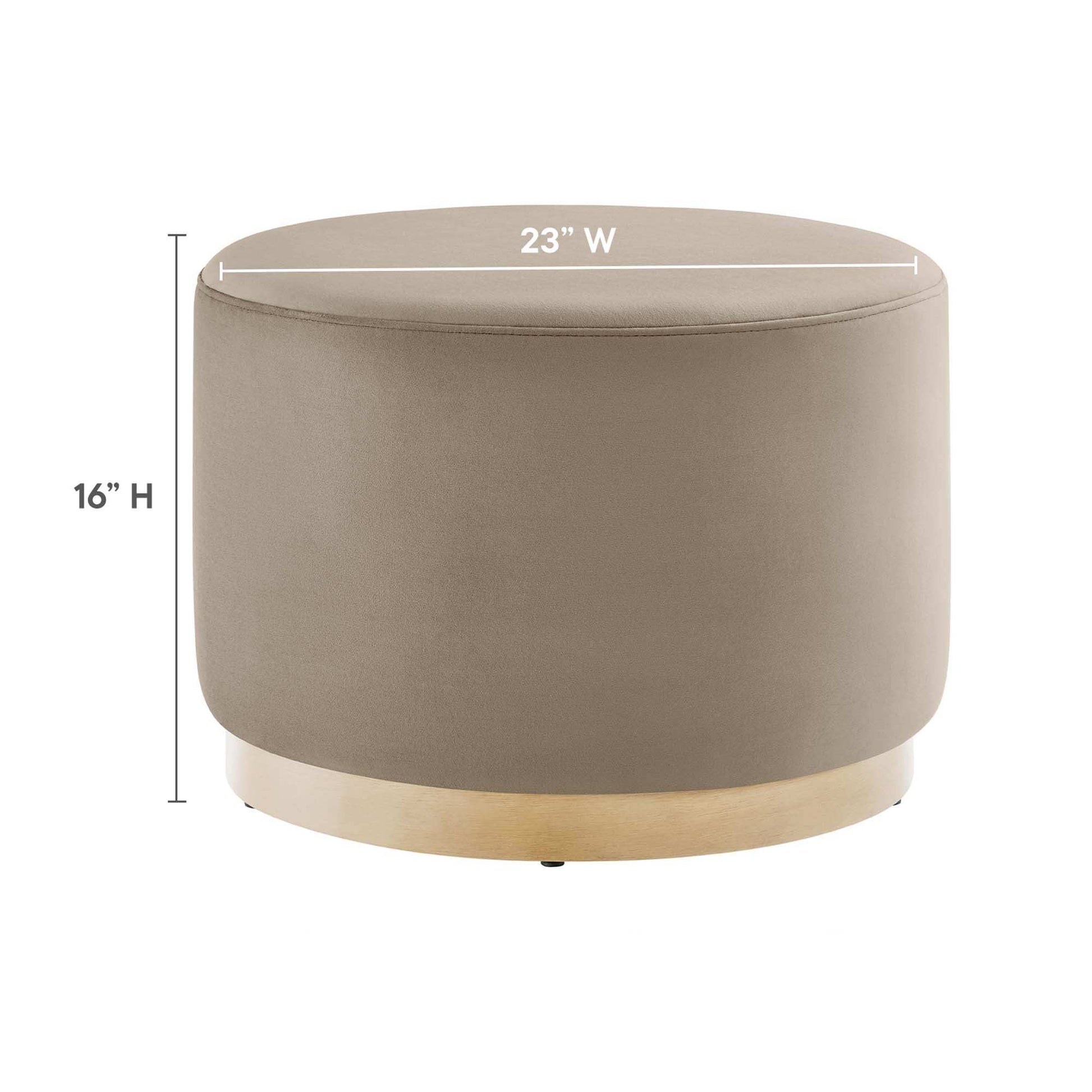 Tilden Large 23" Round Performance Velvet Upholstered Ottoman by Modway - Best Buy Furniture