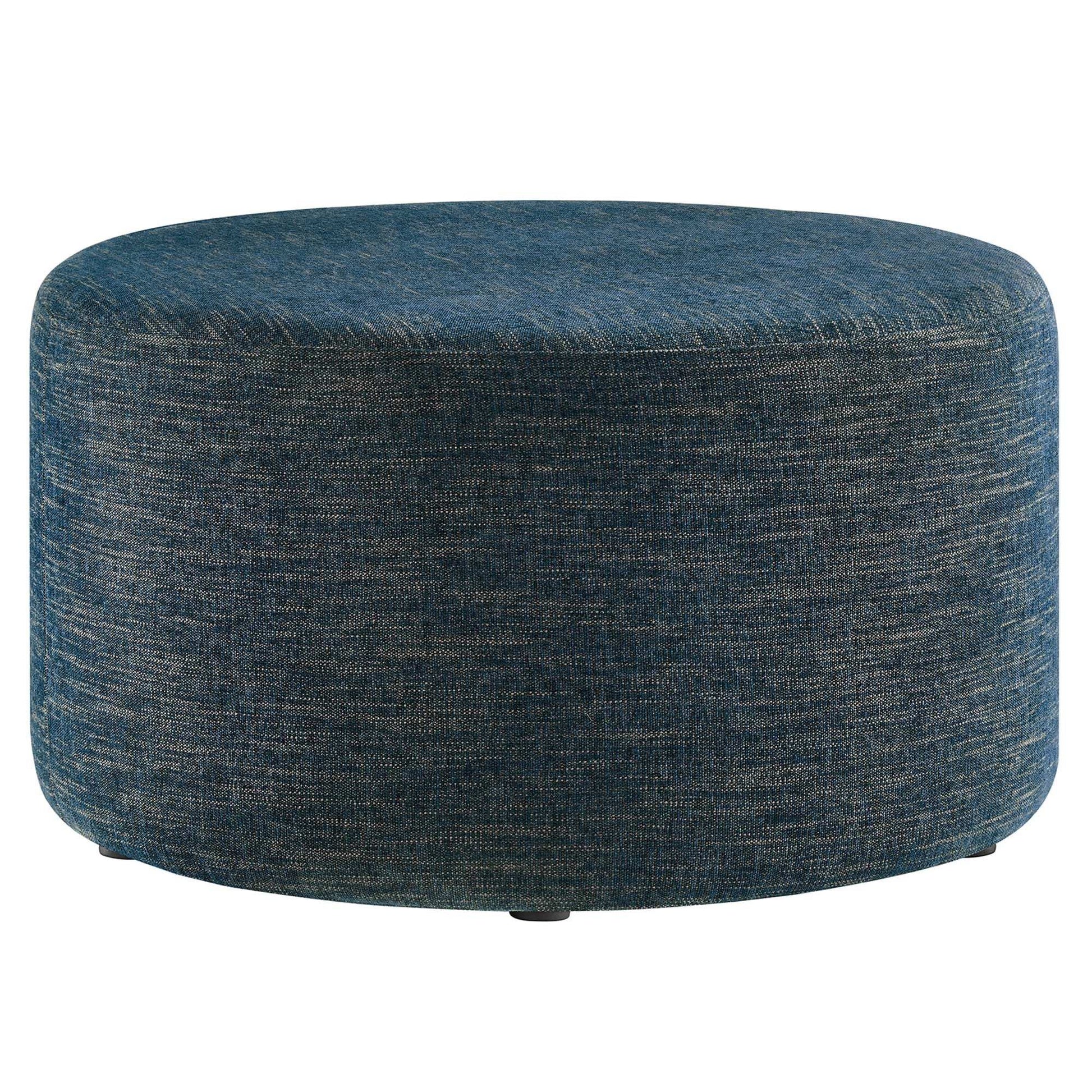 Callum Large 29" Round Woven Heathered Fabric Upholstered Ottoman by Modway - Best Buy Furniture