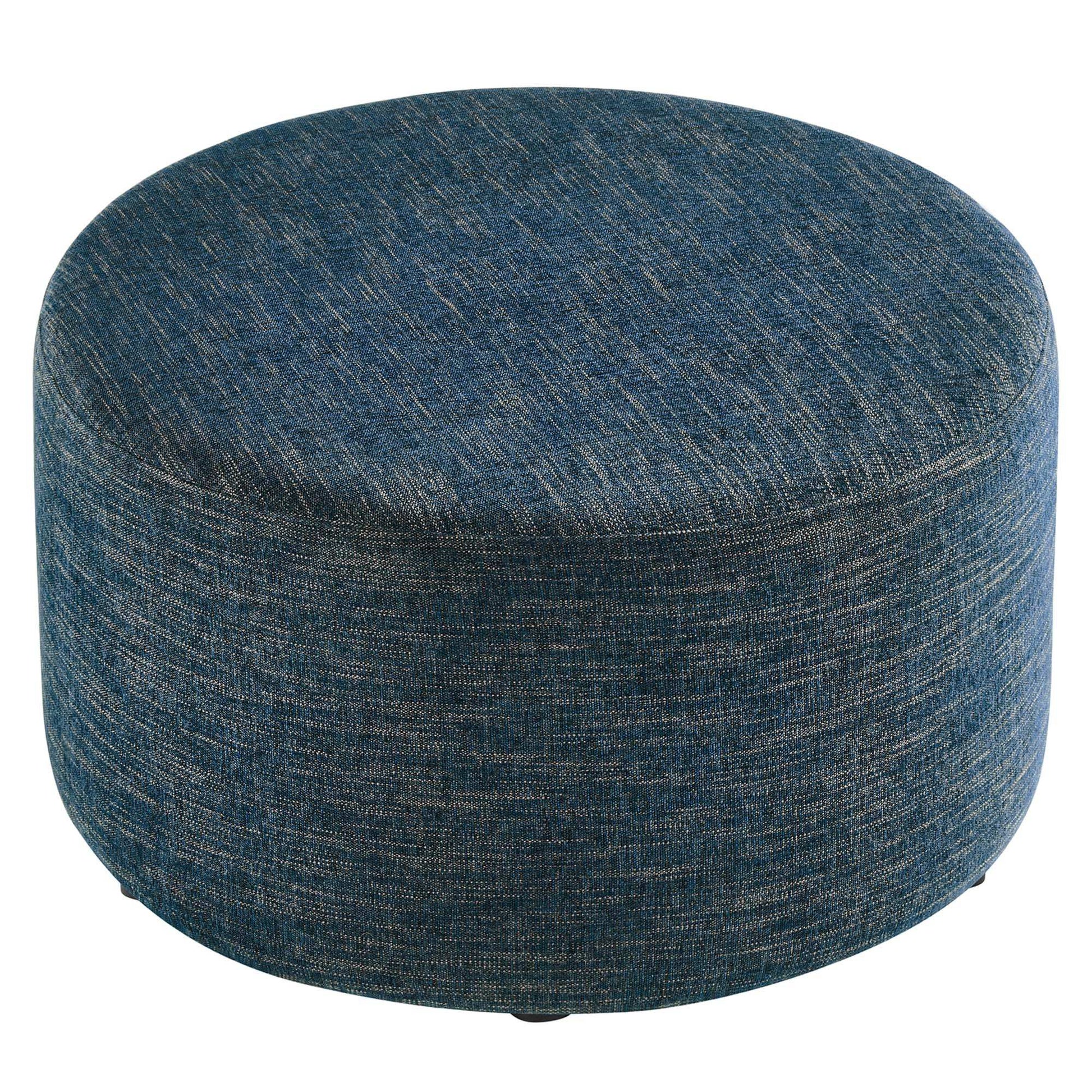 Callum Large 29" Round Woven Heathered Fabric Upholstered Ottoman by Modway - Best Buy Furniture