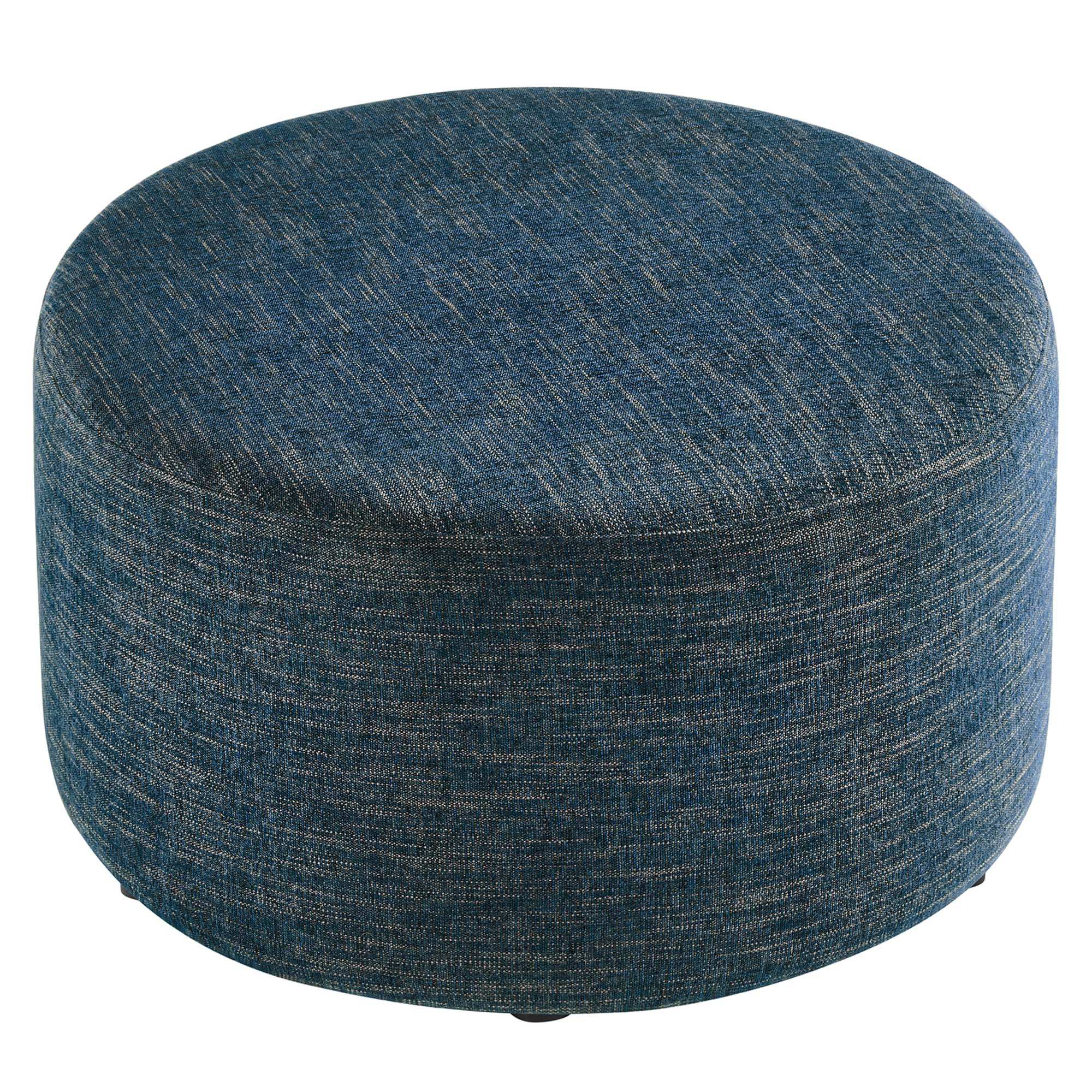 Callum Large 29" Round Woven Heathered Fabric Upholstered Ottoman by Modway - Best Buy Furniture