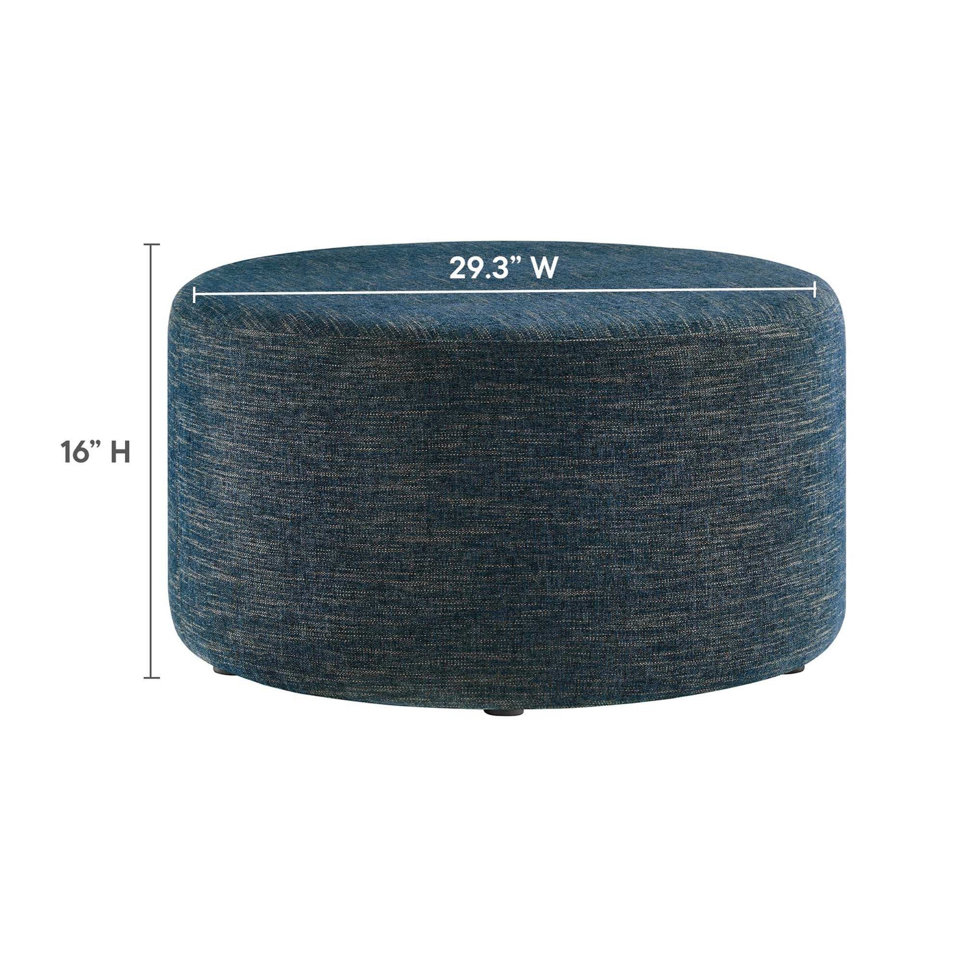 Callum Large 29" Round Woven Heathered Fabric Upholstered Ottoman by Modway - Best Buy Furniture
