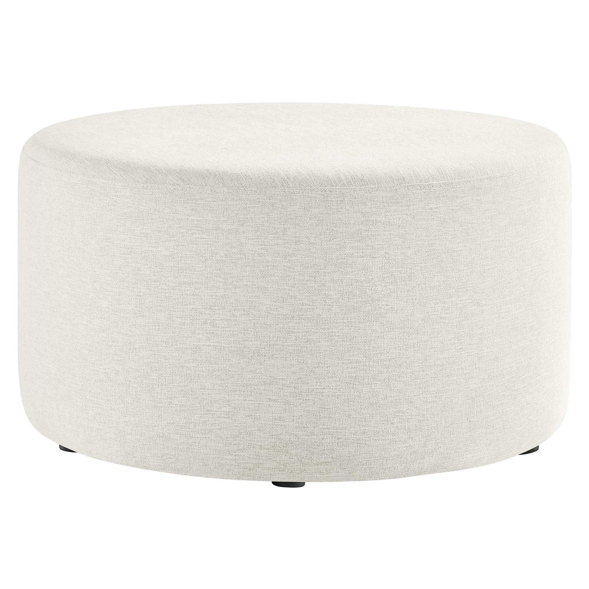 Callum Large 29" Round Woven Heathered Fabric Upholstered Ottoman by Modway - Best Buy Furniture