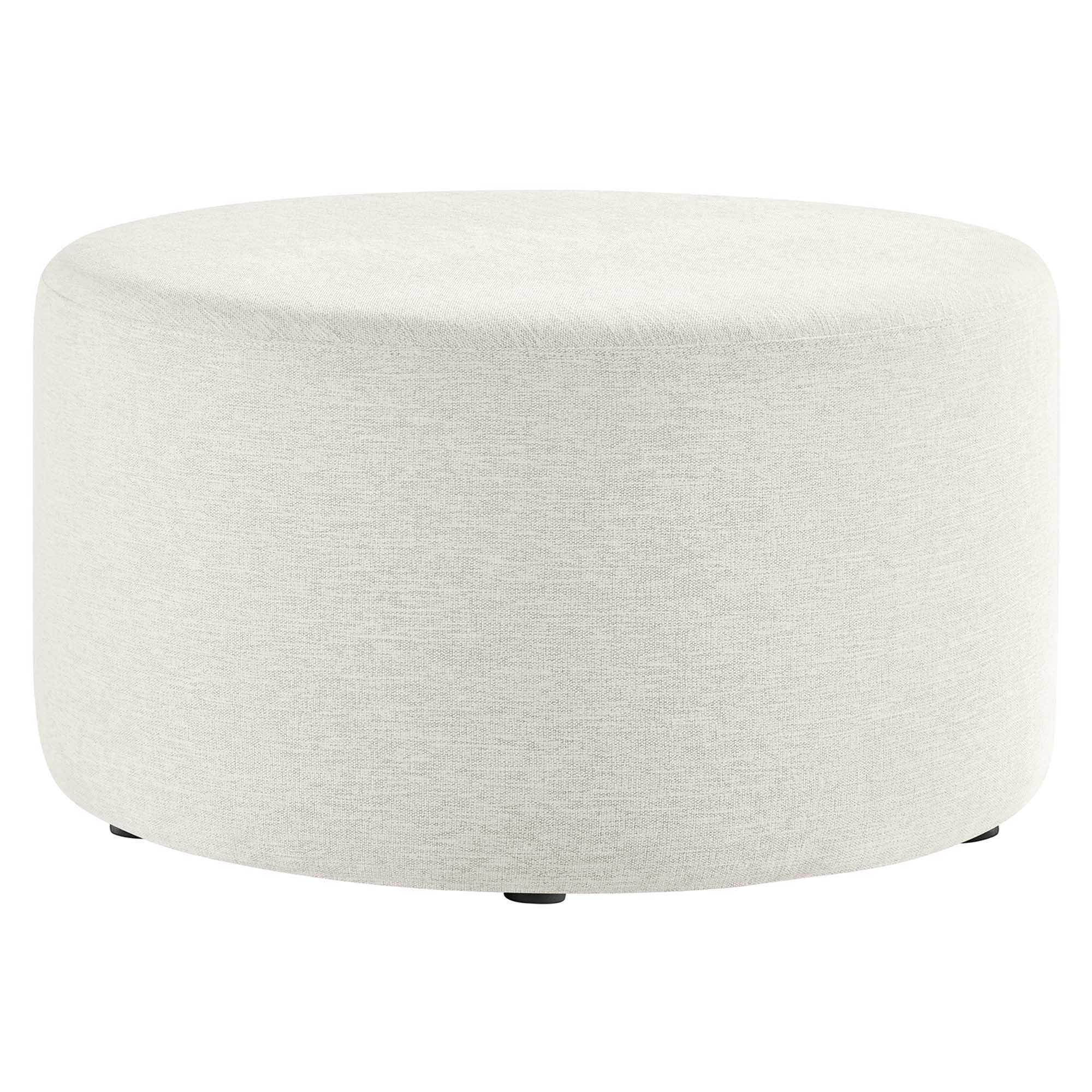 Callum Large 29" Round Woven Heathered Fabric Upholstered Ottoman by Modway - Best Buy Furniture
