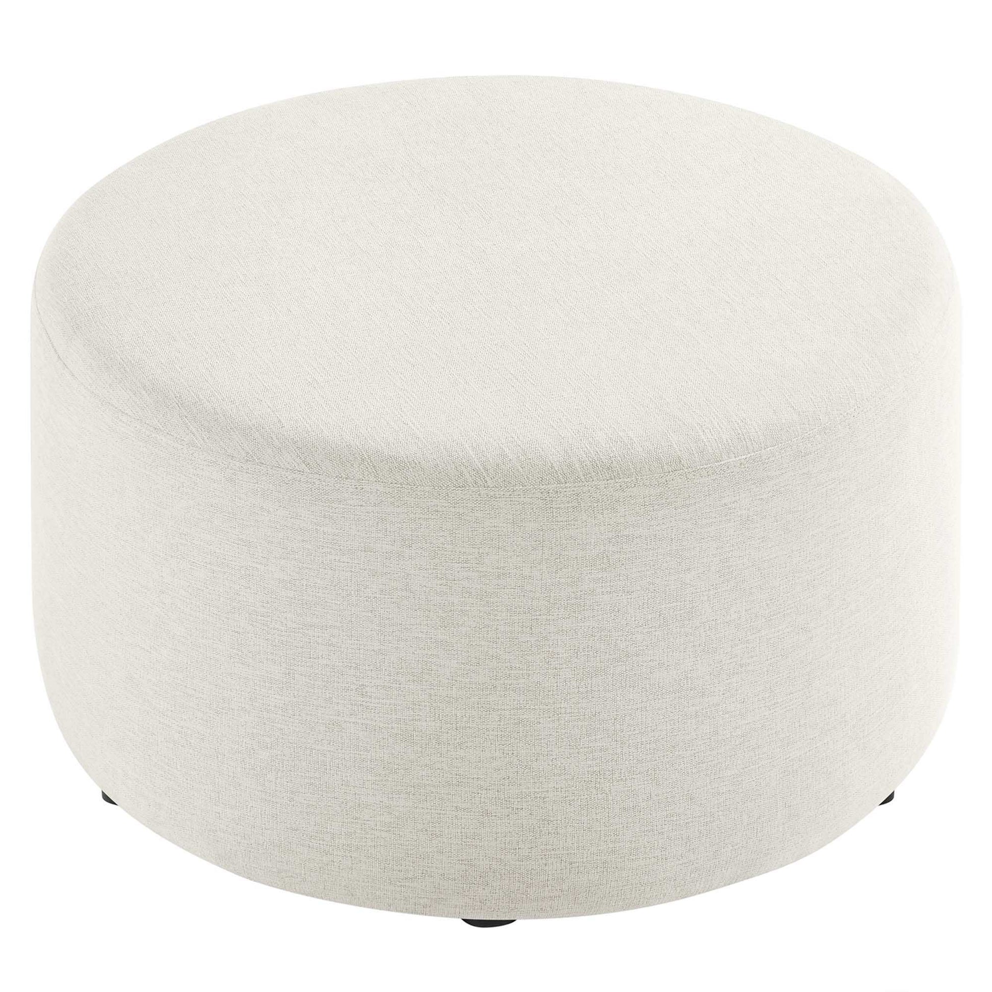 Callum Large 29" Round Woven Heathered Fabric Upholstered Ottoman by Modway - Best Buy Furniture