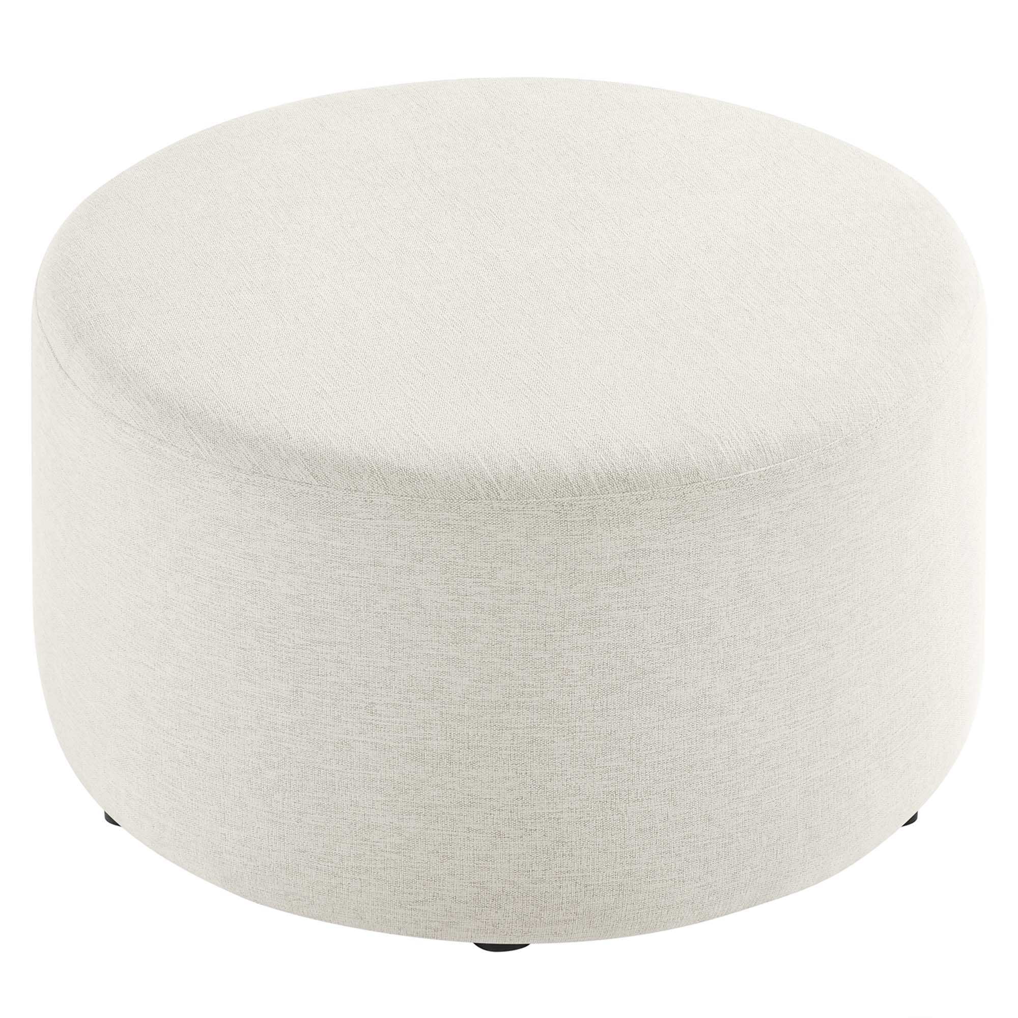 Callum Large 29" Round Woven Heathered Fabric Upholstered Ottoman by Modway - Best Buy Furniture