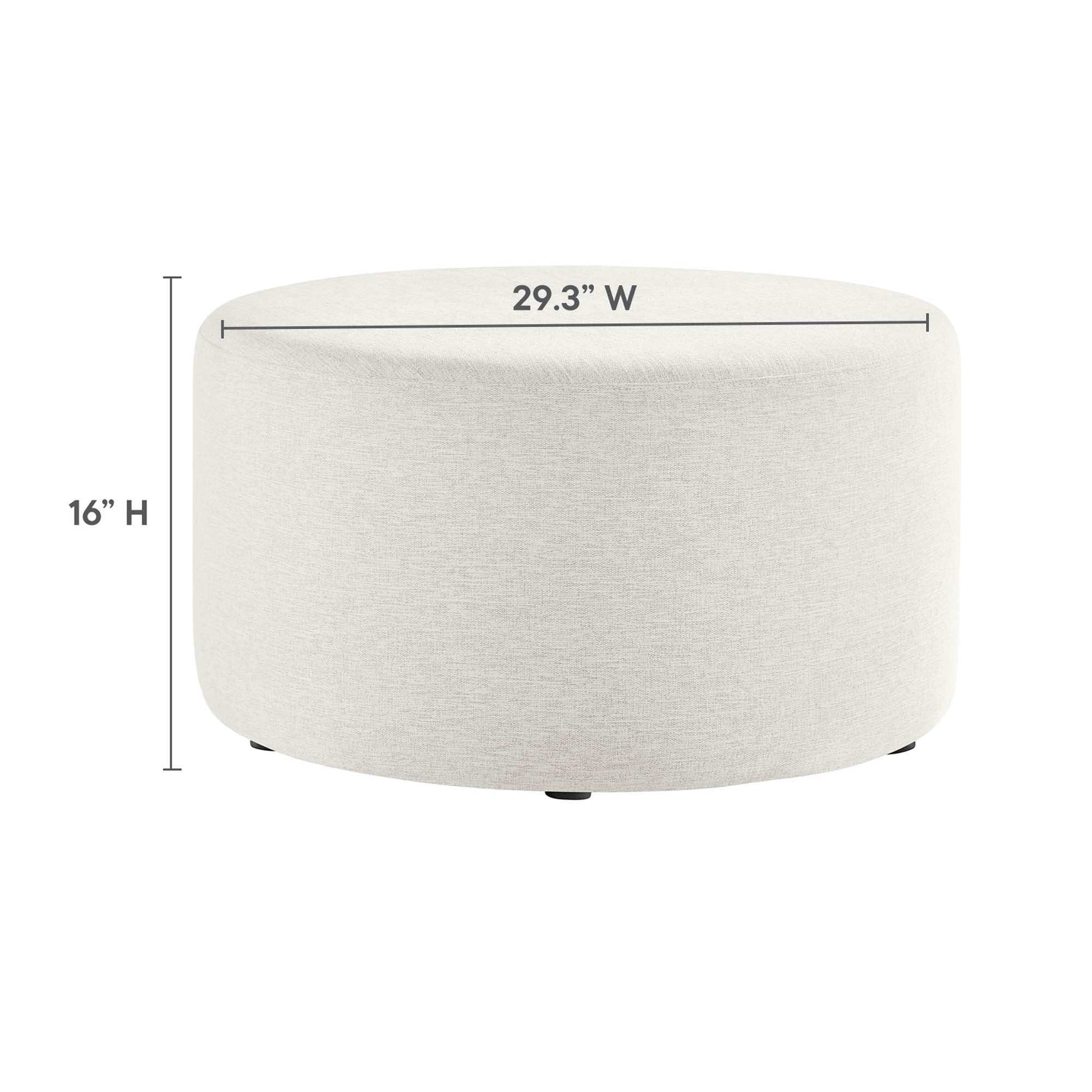 Callum Large 29" Round Woven Heathered Fabric Upholstered Ottoman by Modway - Best Buy Furniture