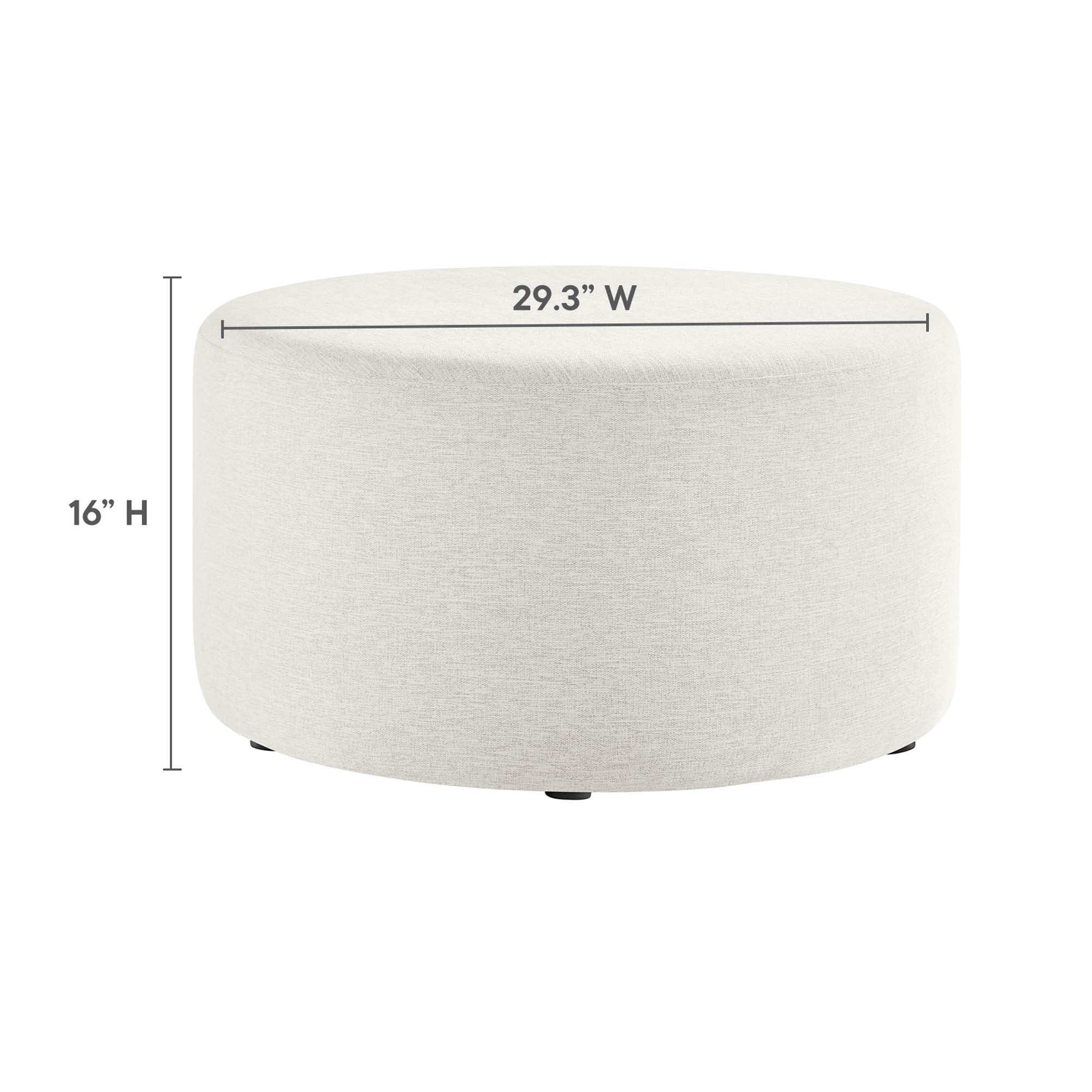 Callum Large 29" Round Woven Heathered Fabric Upholstered Ottoman by Modway - Best Buy Furniture