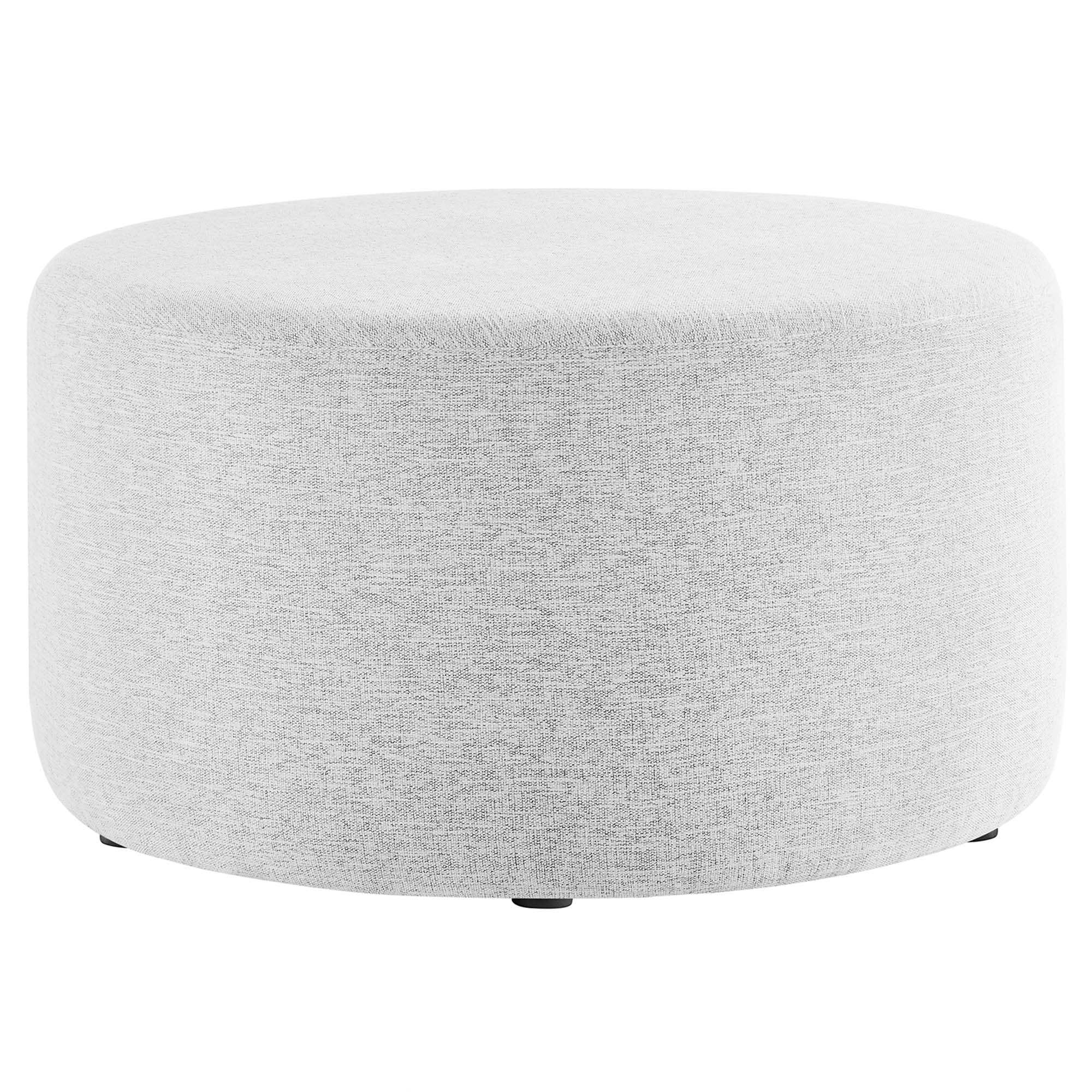 Callum Large 29" Round Woven Heathered Fabric Upholstered Ottoman by Modway - Best Buy Furniture