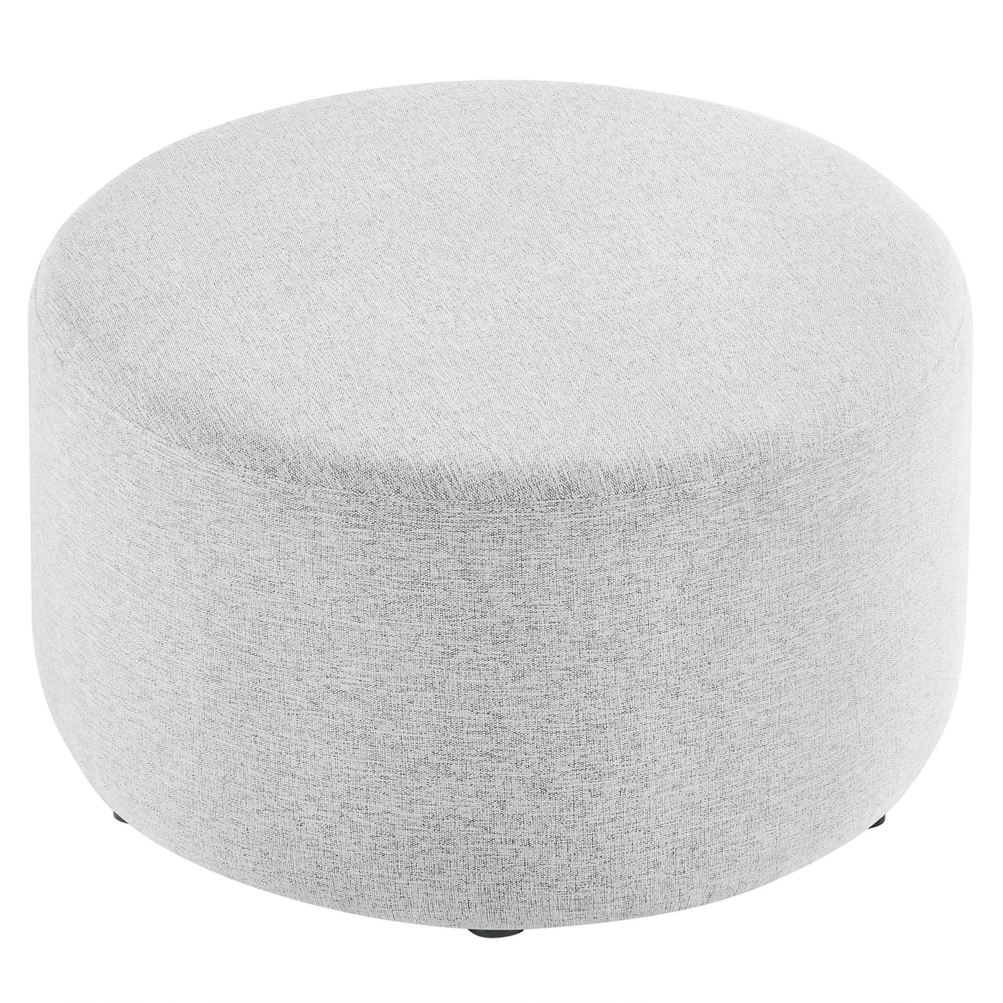 Callum Large 29" Round Woven Heathered Fabric Upholstered Ottoman by Modway - Best Buy Furniture