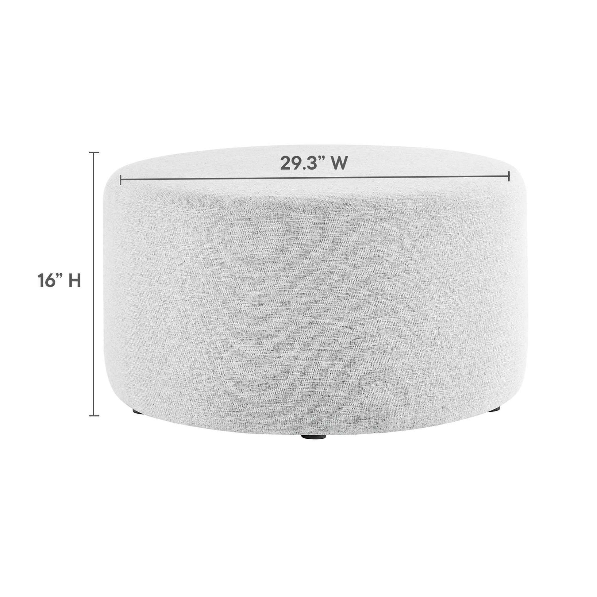 Callum Large 29" Round Woven Heathered Fabric Upholstered Ottoman by Modway - Best Buy Furniture