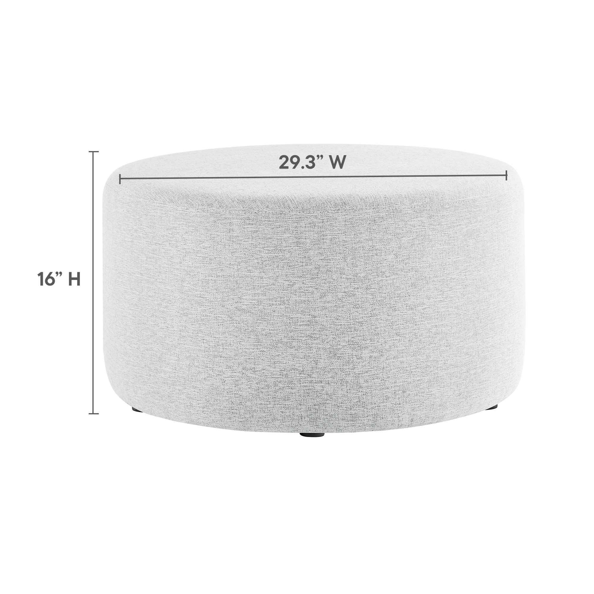 Callum Large 29" Round Woven Heathered Fabric Upholstered Ottoman by Modway - Best Buy Furniture